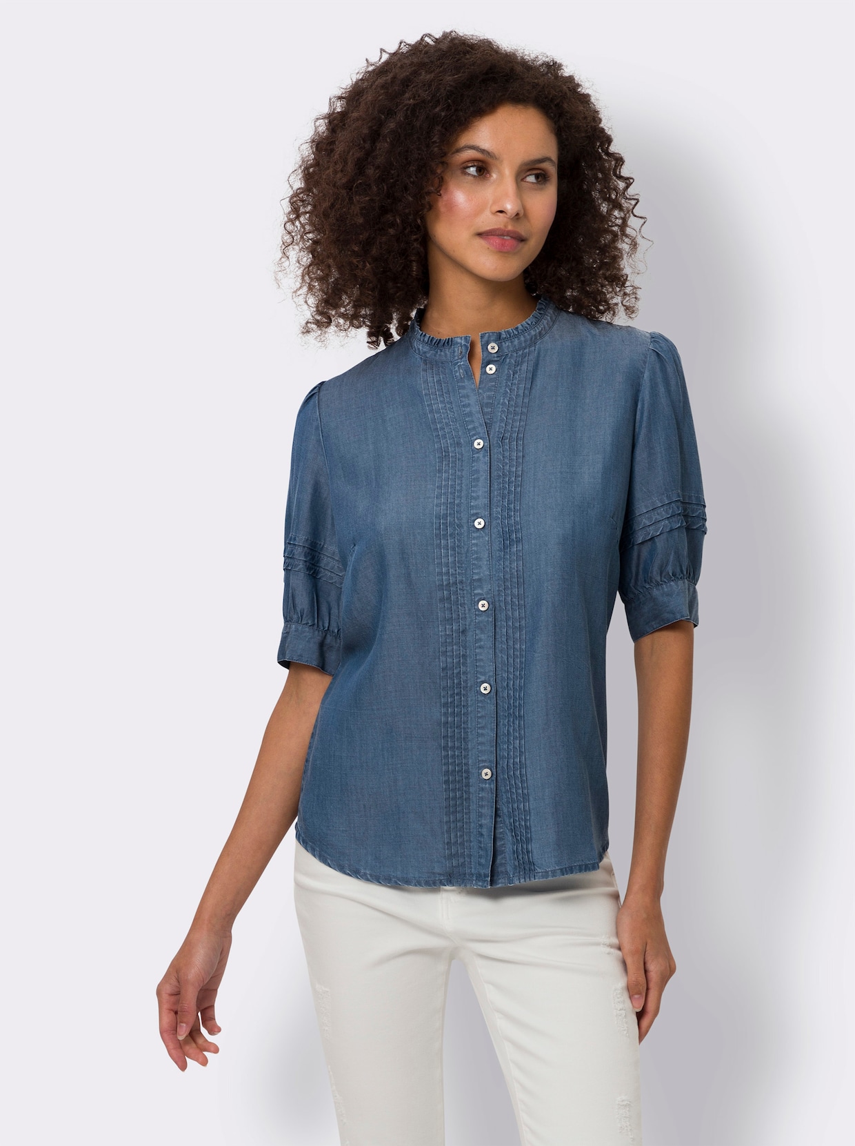 heine Chemisier en jean - bleu blanchi
