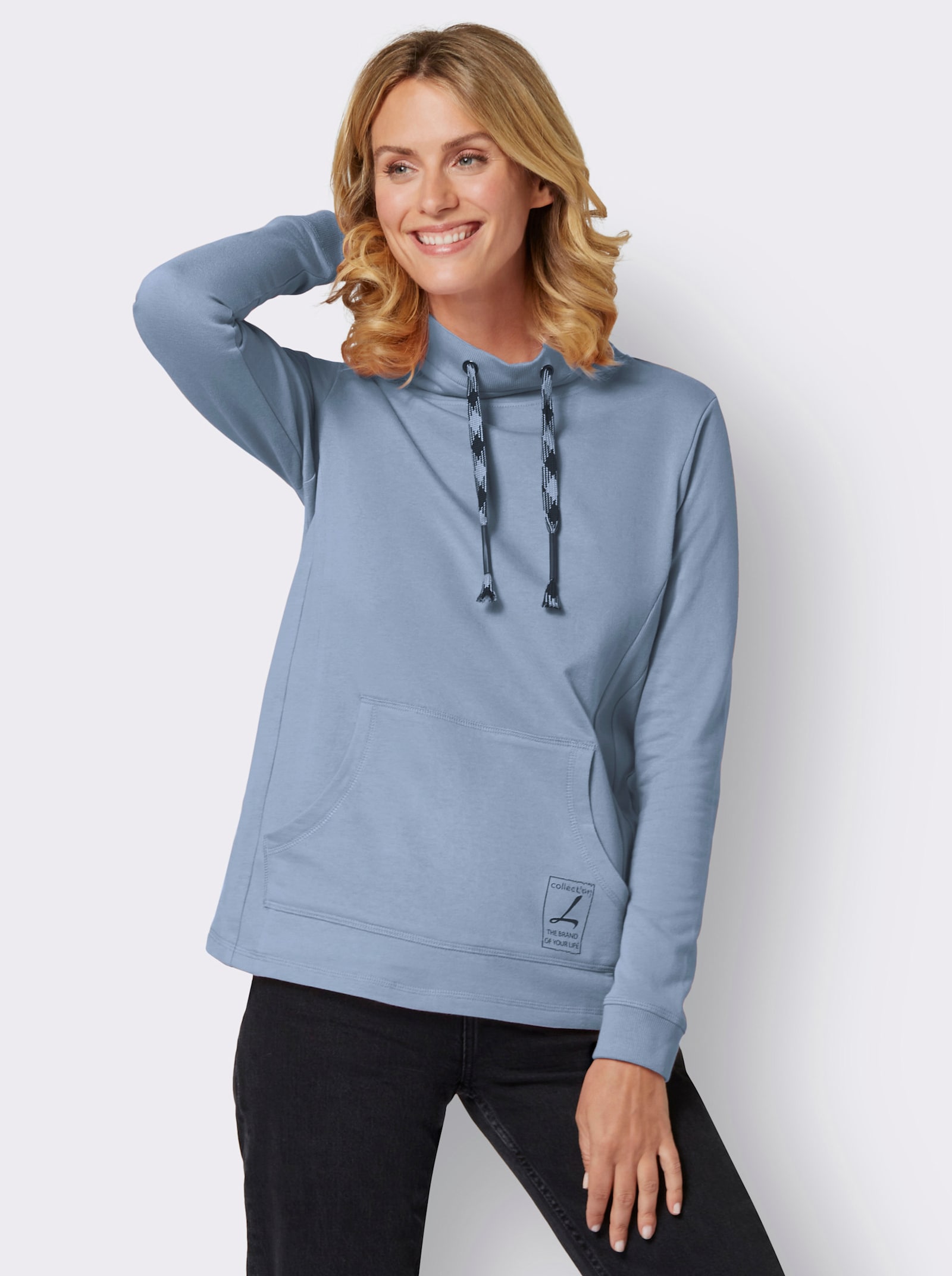 Sweatshirt mit Känguru-Tasche - bleu