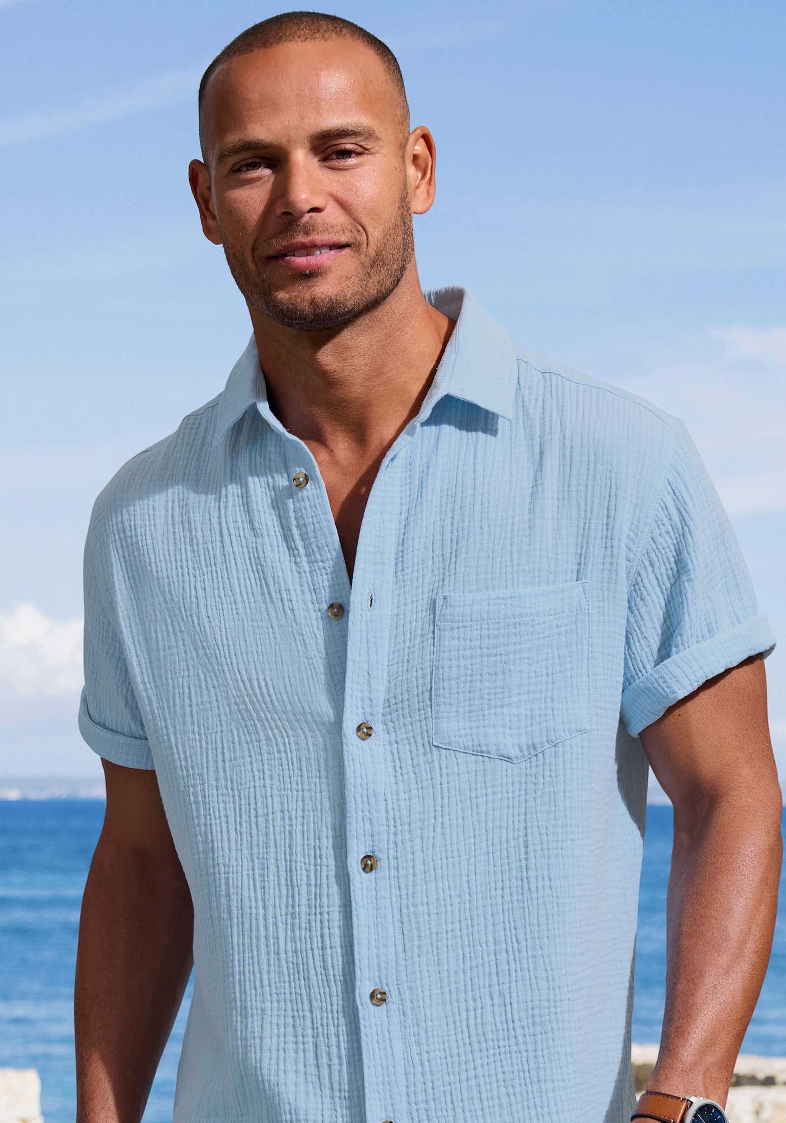 Beachtime Kurzarmhemd - hellblau