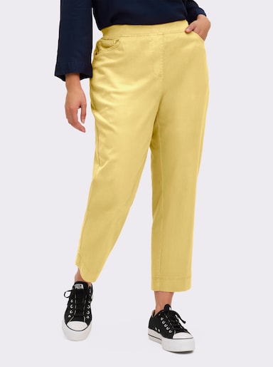 7/8-Jeans mit Jersey-Bund in softer Qualität - zitrone