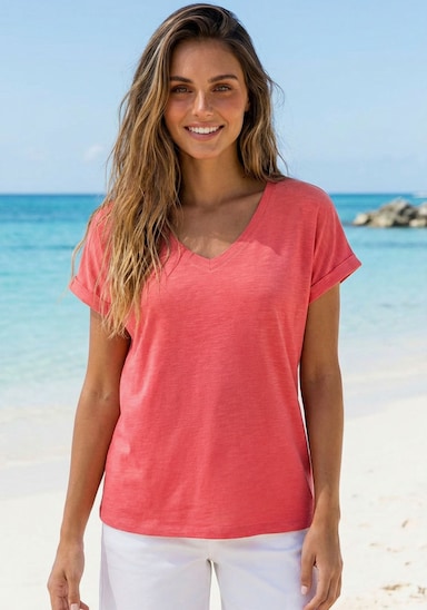 Beachtime V-Shirt - koralle
