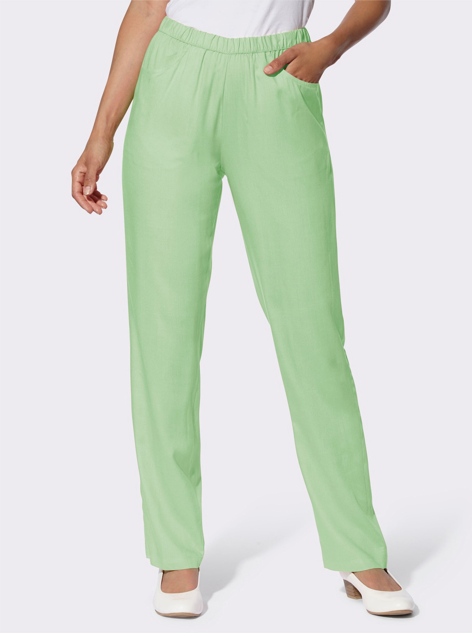 Schlupfhose im Doppelpack - reseda + reseda-bedruckt