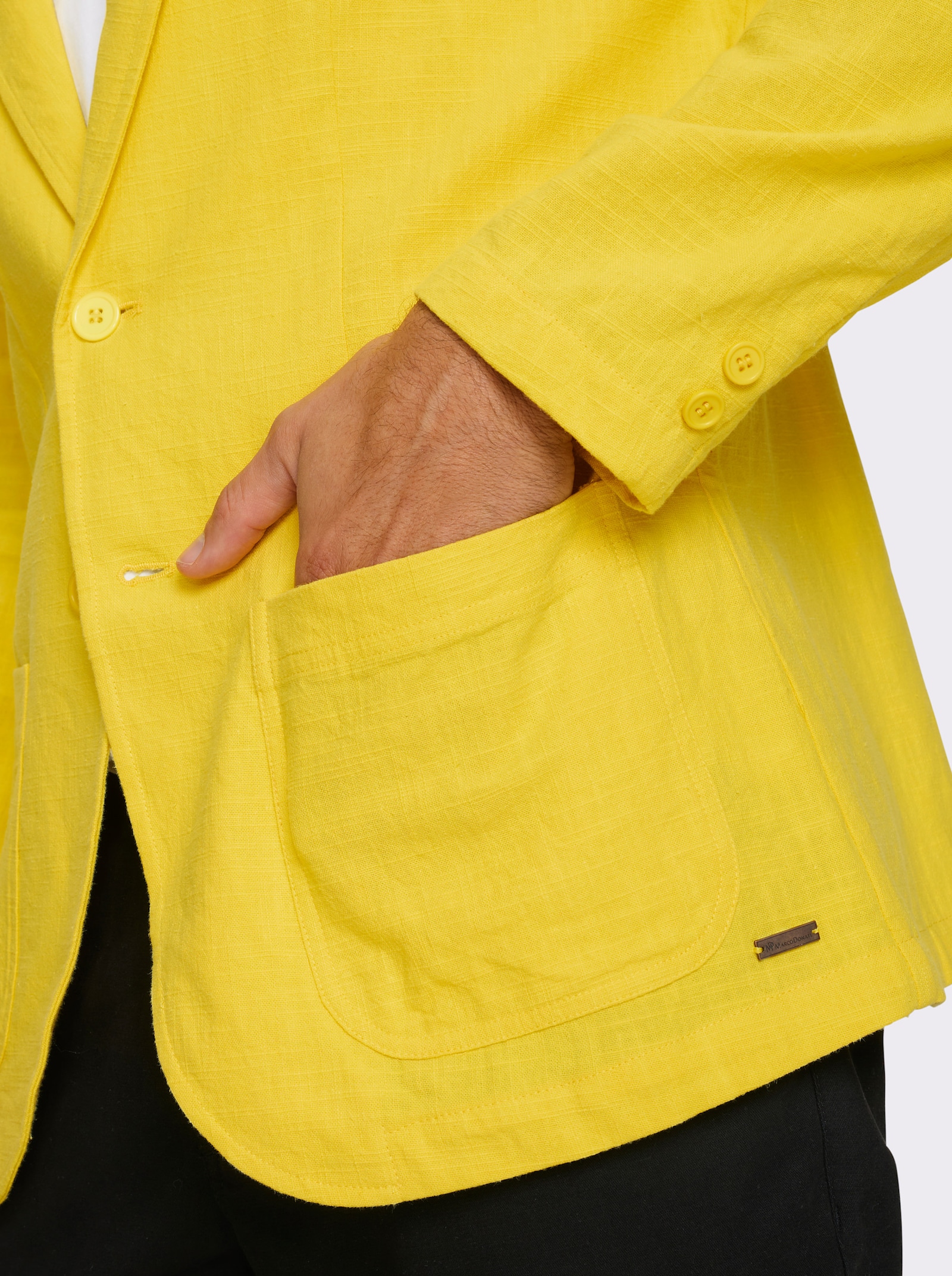 Marco Donati Colbert in mix van katoen en linnen - limoen