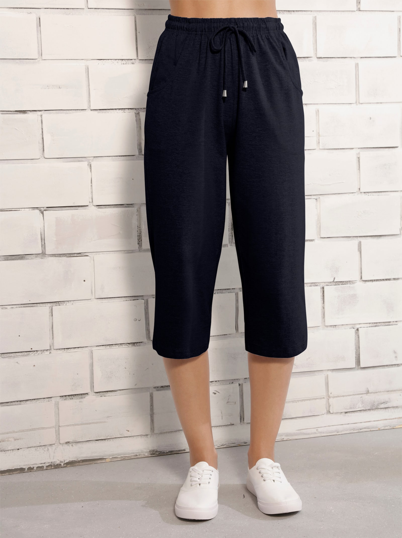 Caprihose in Stretch-Qualität - marine