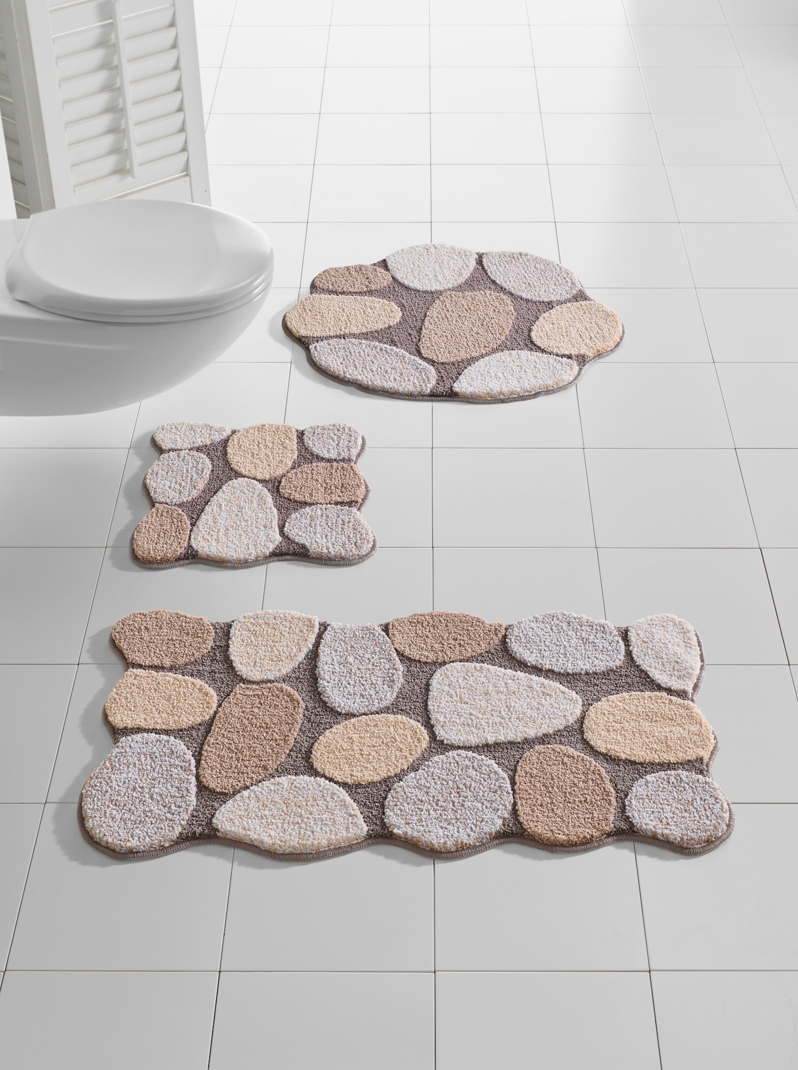 heine home Badeteppich mit Hoch-Tief-Effekt - beige-gemustert