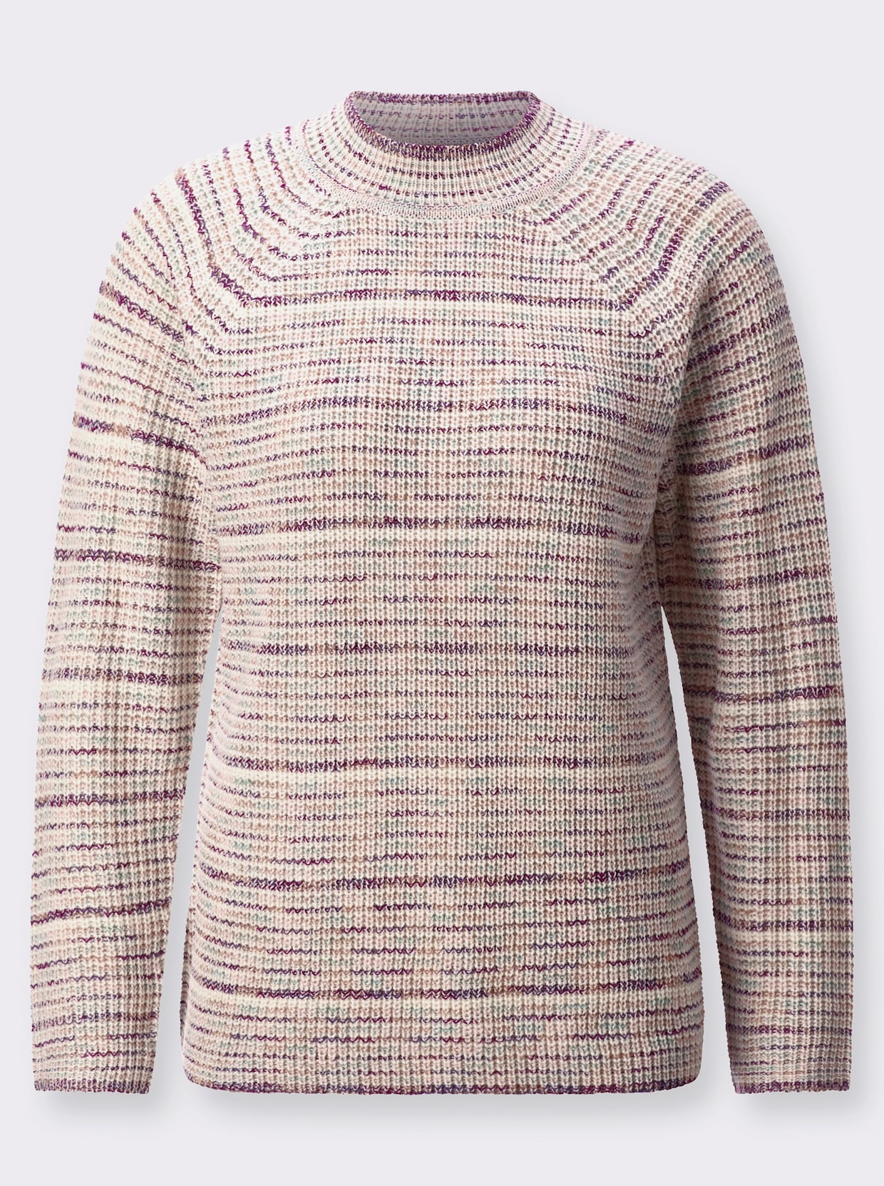 Stehkragenpullover - champagner-rosenholz-meliert