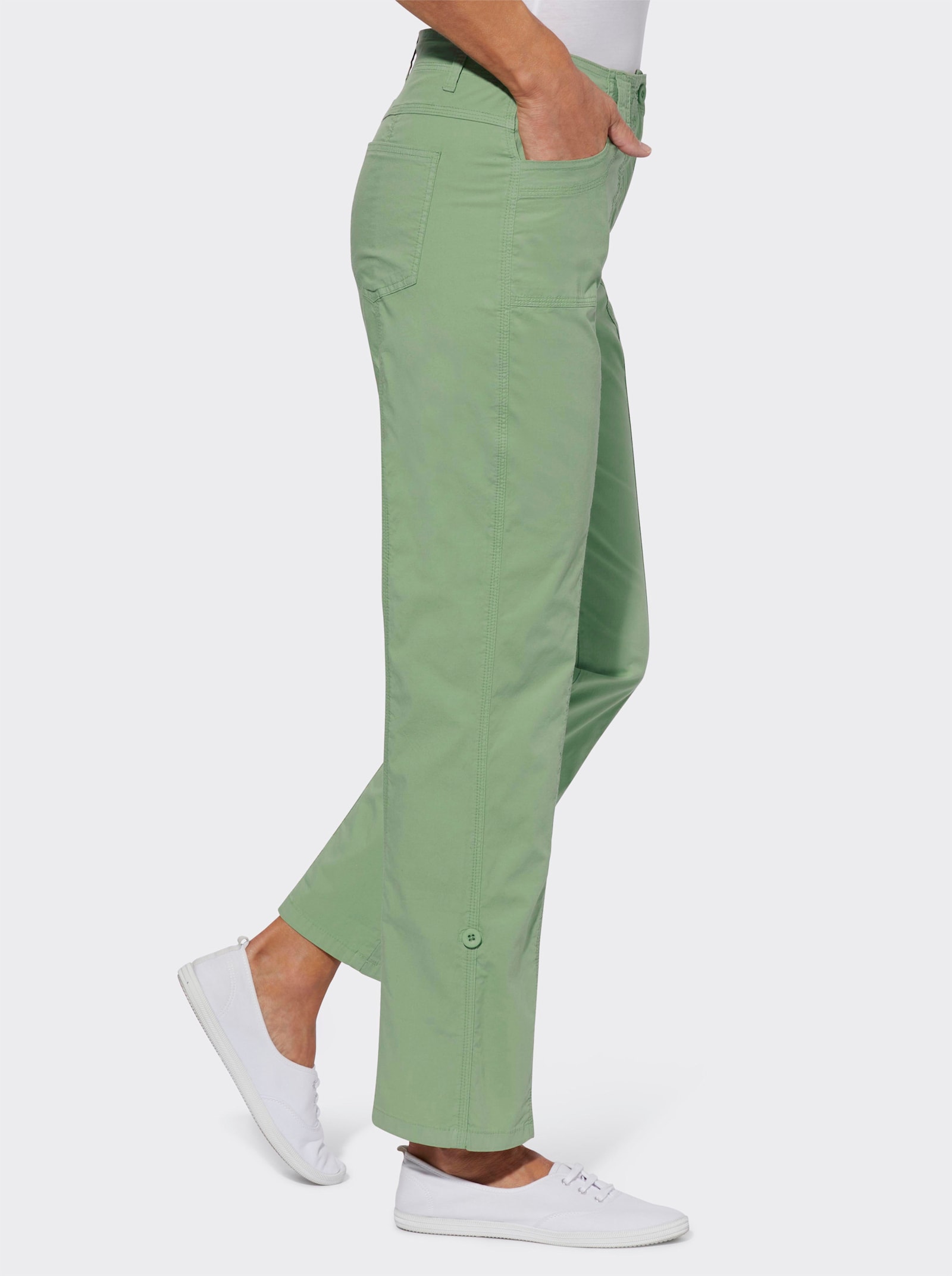 Kalhoty s ohrnovací nohavicemi - eukalypt