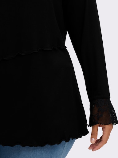 sheego by Joe Browns Langarmshirt - schwarz