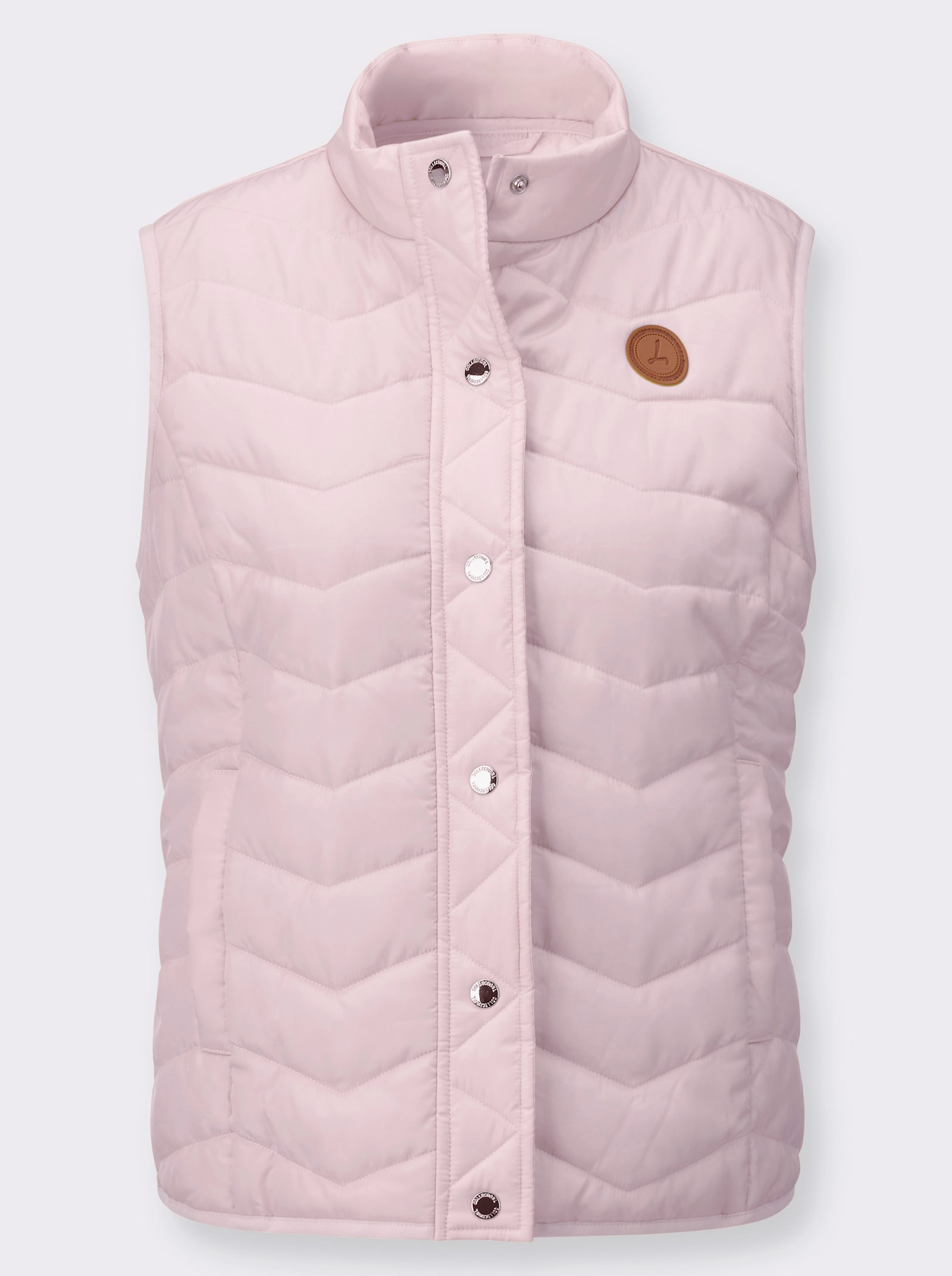 Steppweste im Zickzack-Muster - hellrosé
