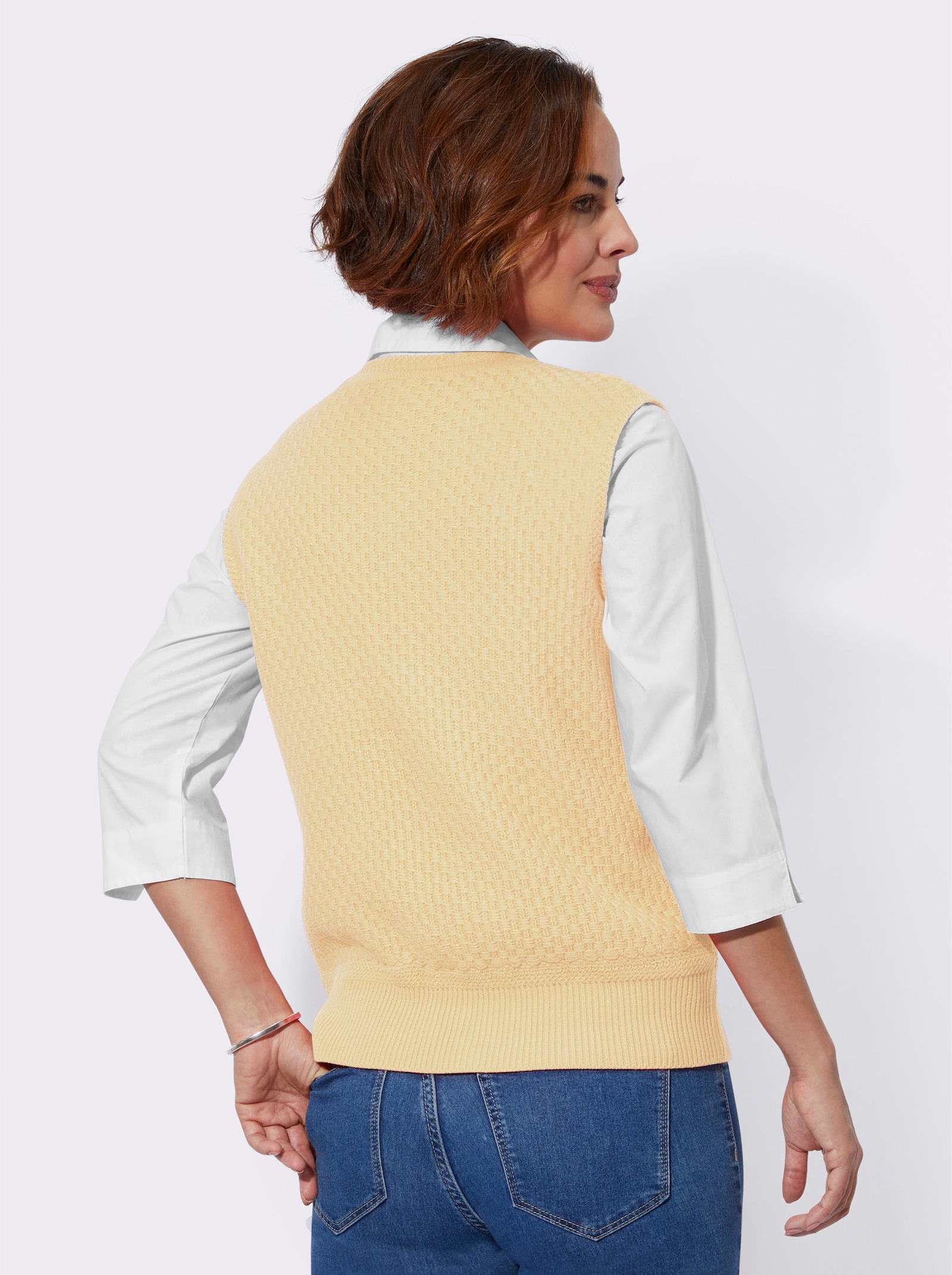 Pullunder in Strickstruktur - vanille