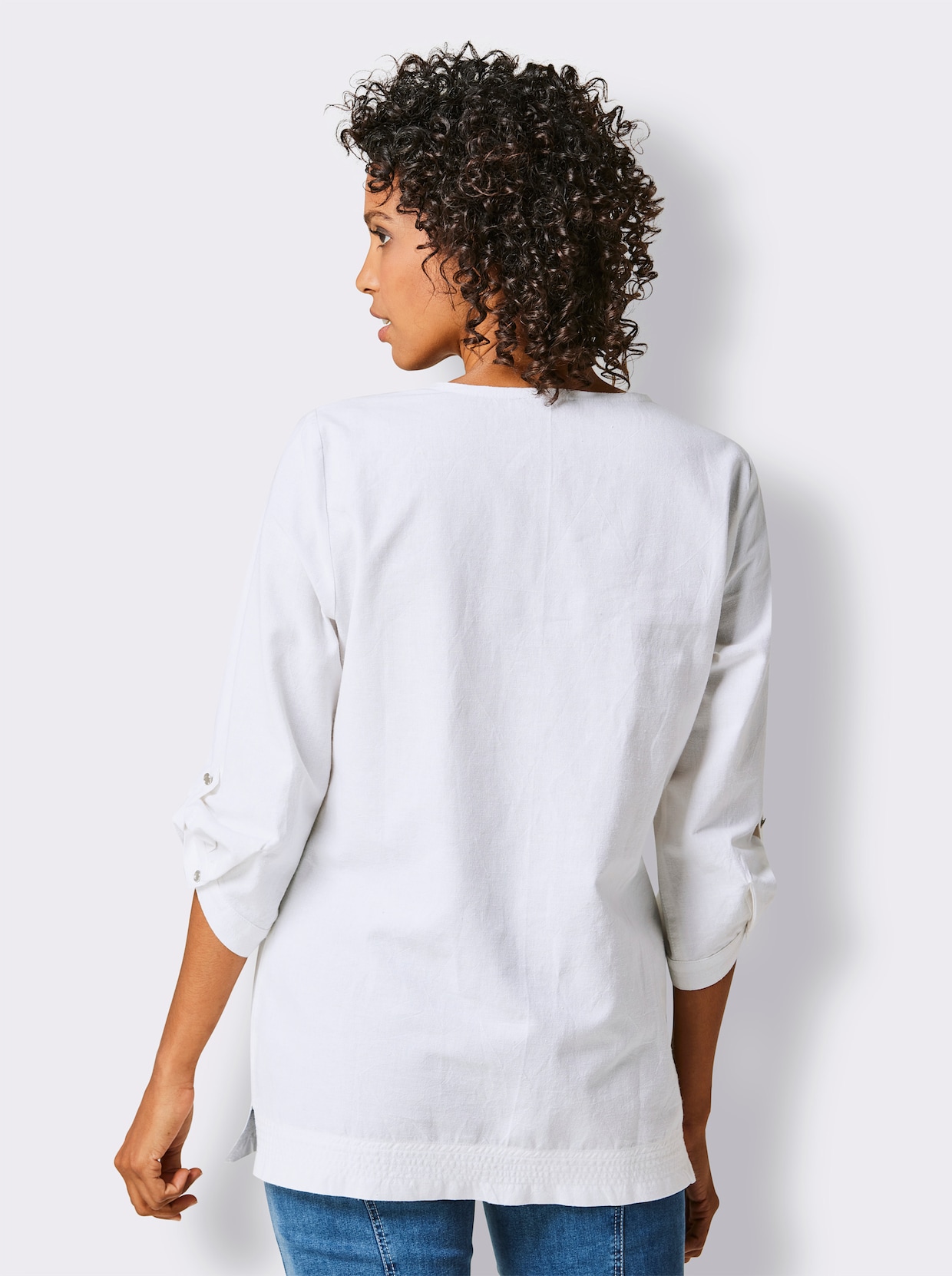CREATION L PREMIUM Chemisier en lin - blanc