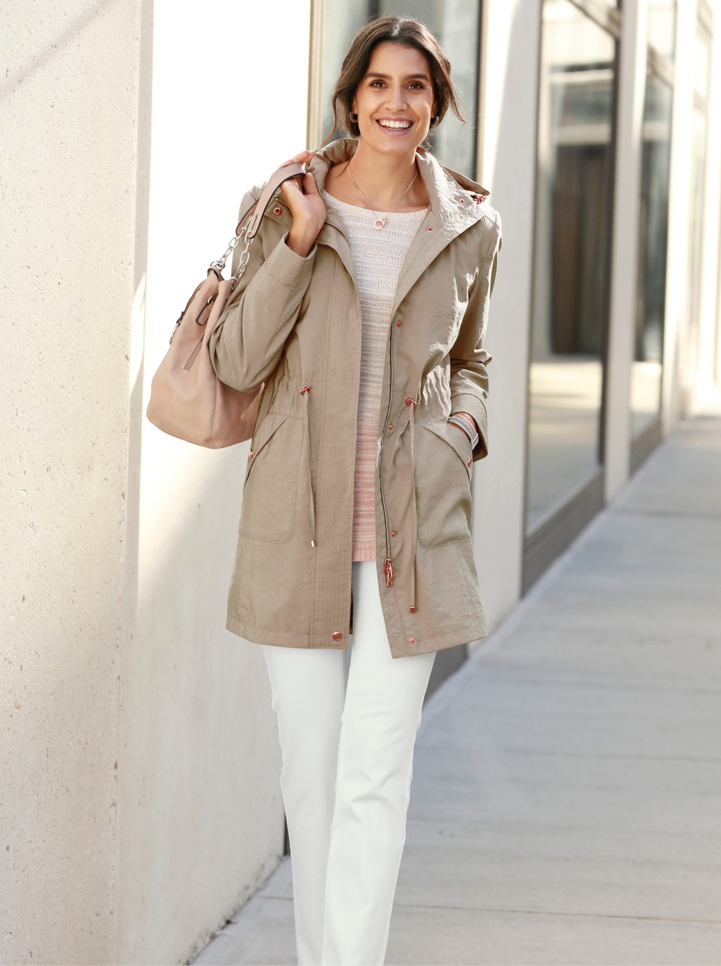 Veste longue en beige heine