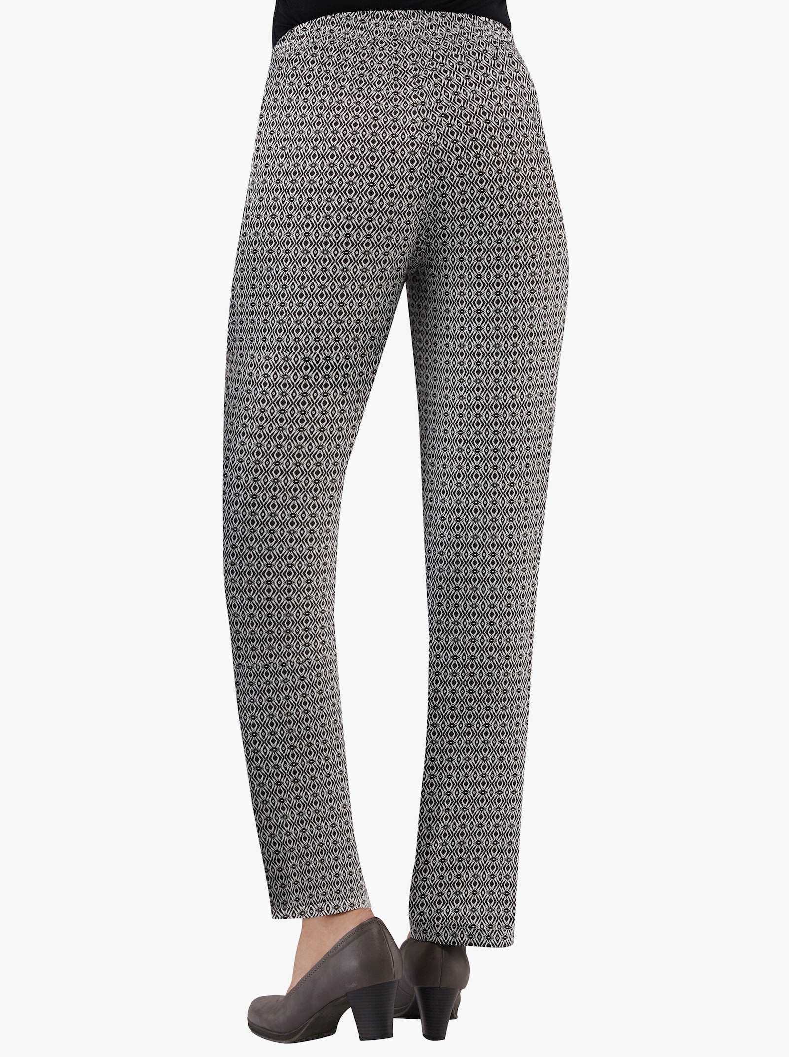 Schlupfhose mit Viskose-Anteil - schwarz Raute