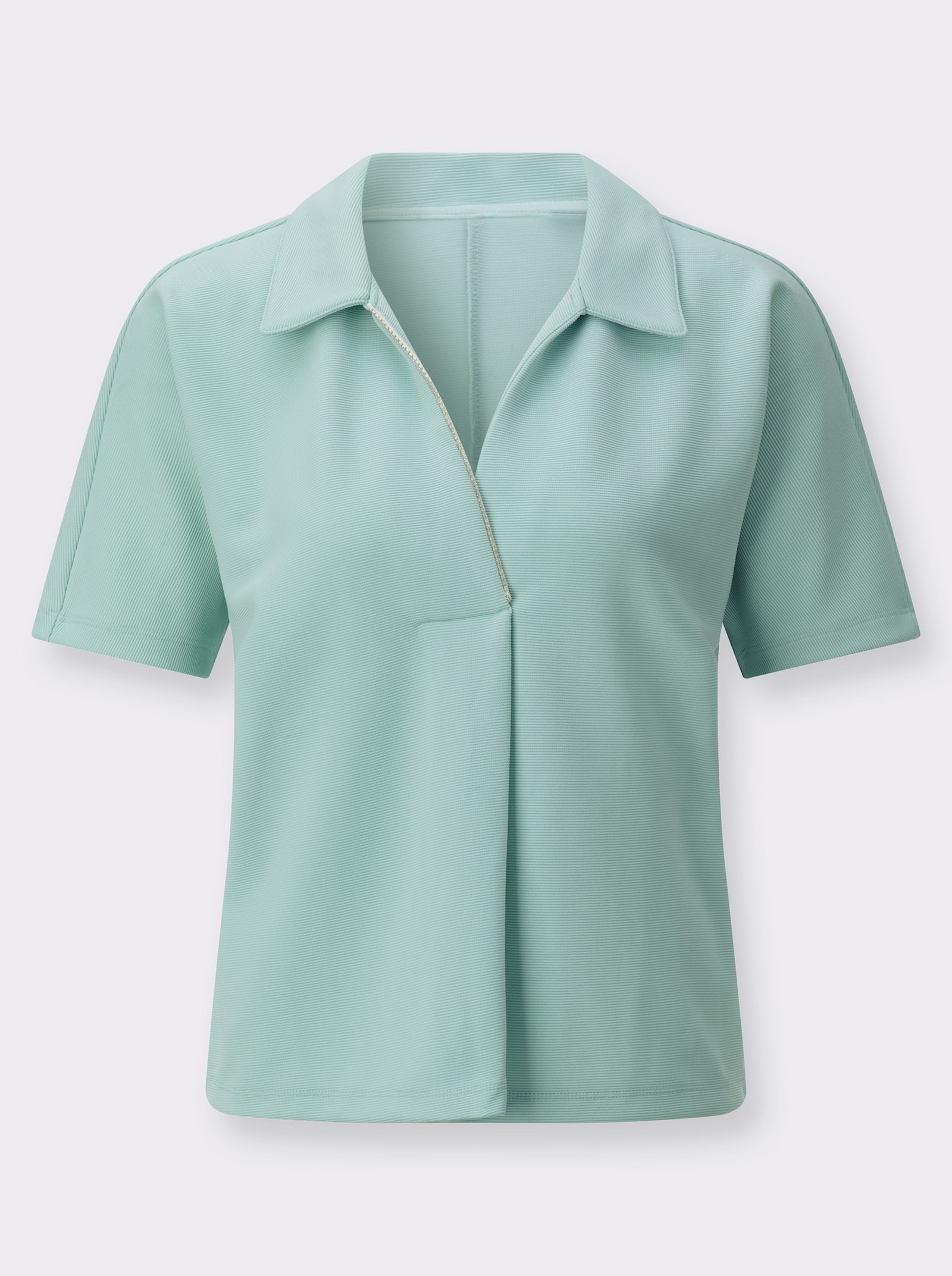 Poloshirt mit Fledermaus-Ärmeln - kalkmint