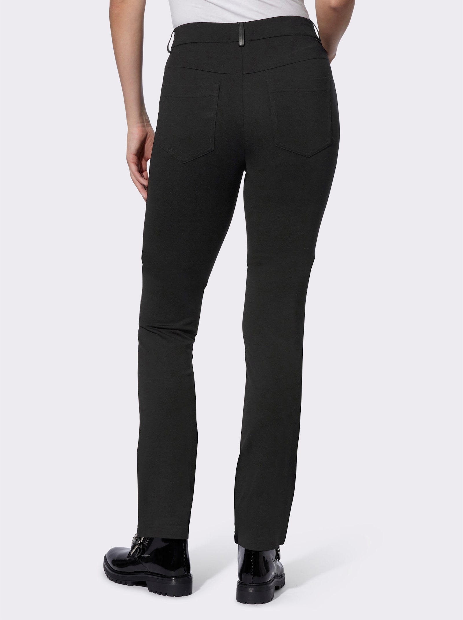 heine Lederimitathose mit Jersey-Stretch hinten - schwarz