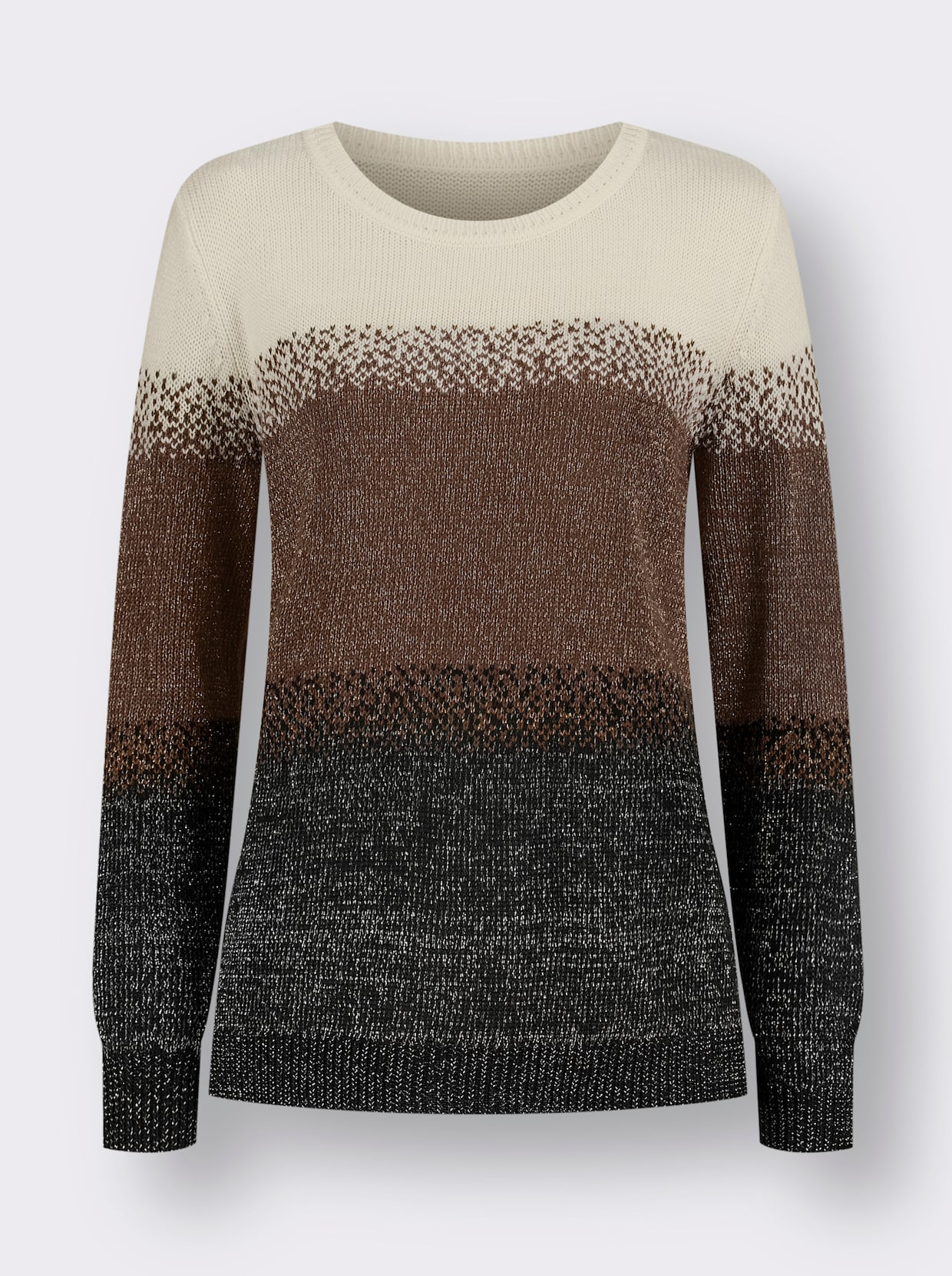 Pullover - zwart/bruin gedessineerd