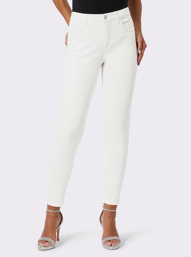 7/8-Jeans mit Reißverschluss am Bein - ecru