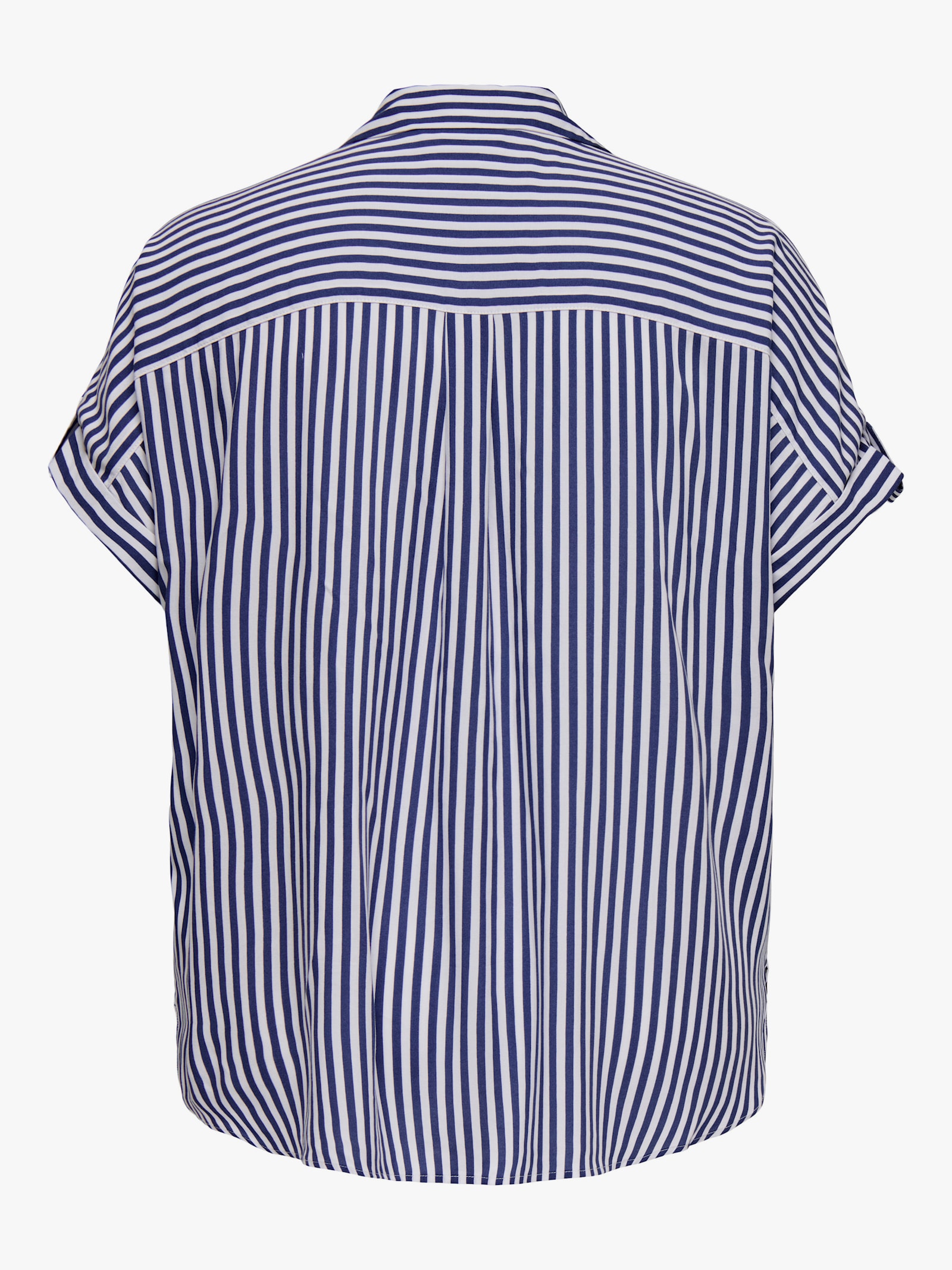 ONLY CARMAKOMA Kurzarmbluse - peacoat stripes:white