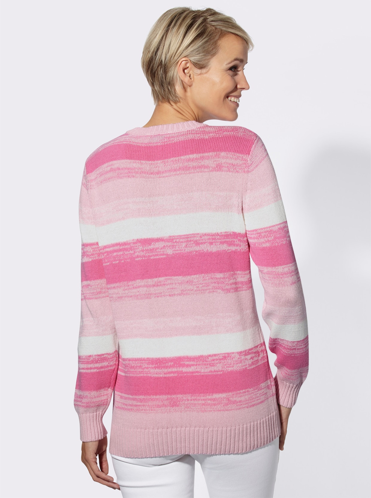 Gestreepte pullover - oudroze/pink gestreept