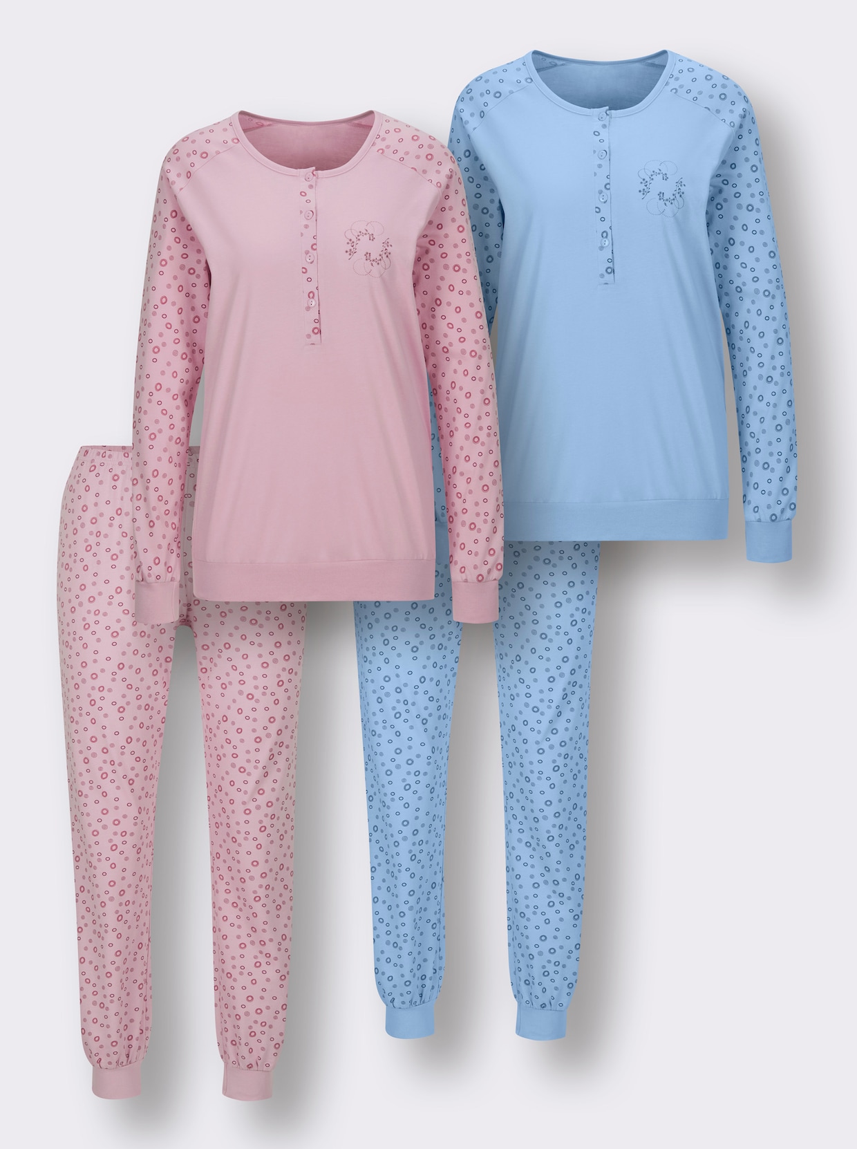 Comtessa Schlafanzüge - hellblau + rosé