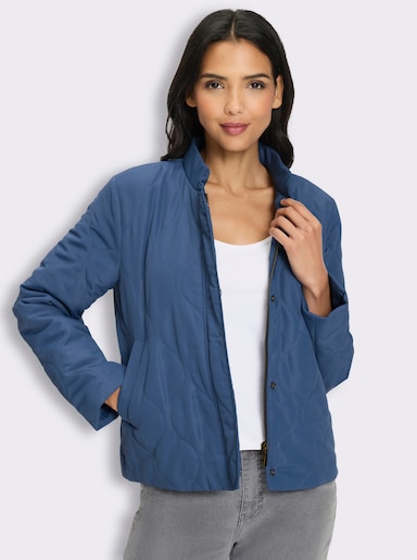 Steppjacke mit Baseball-Kragen - jeansblau
