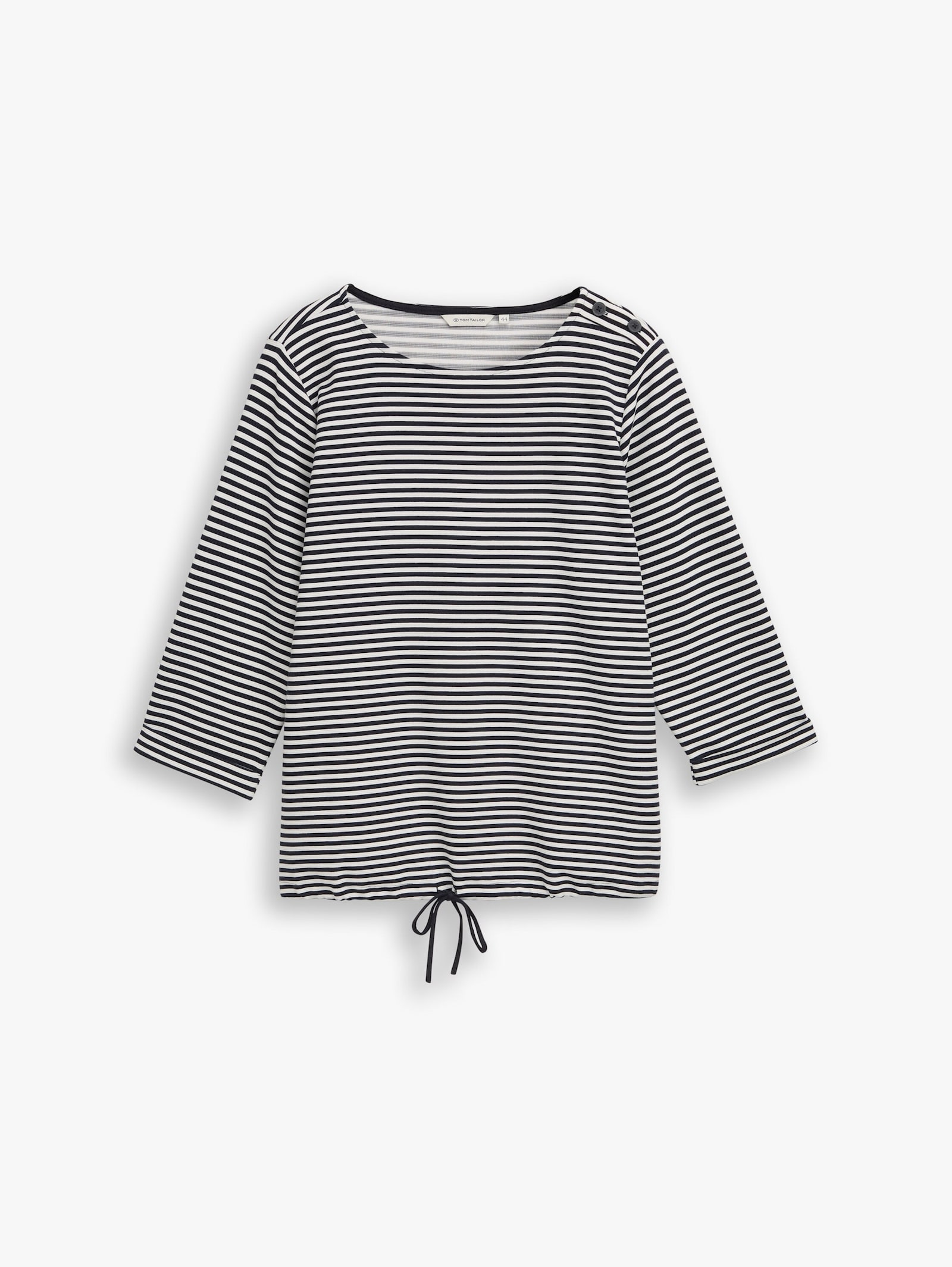 T-Shirt - offwhite navy regular stripe