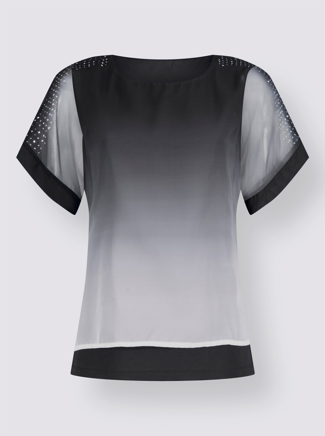 Comfortabele blouse - zwart/wit geprint