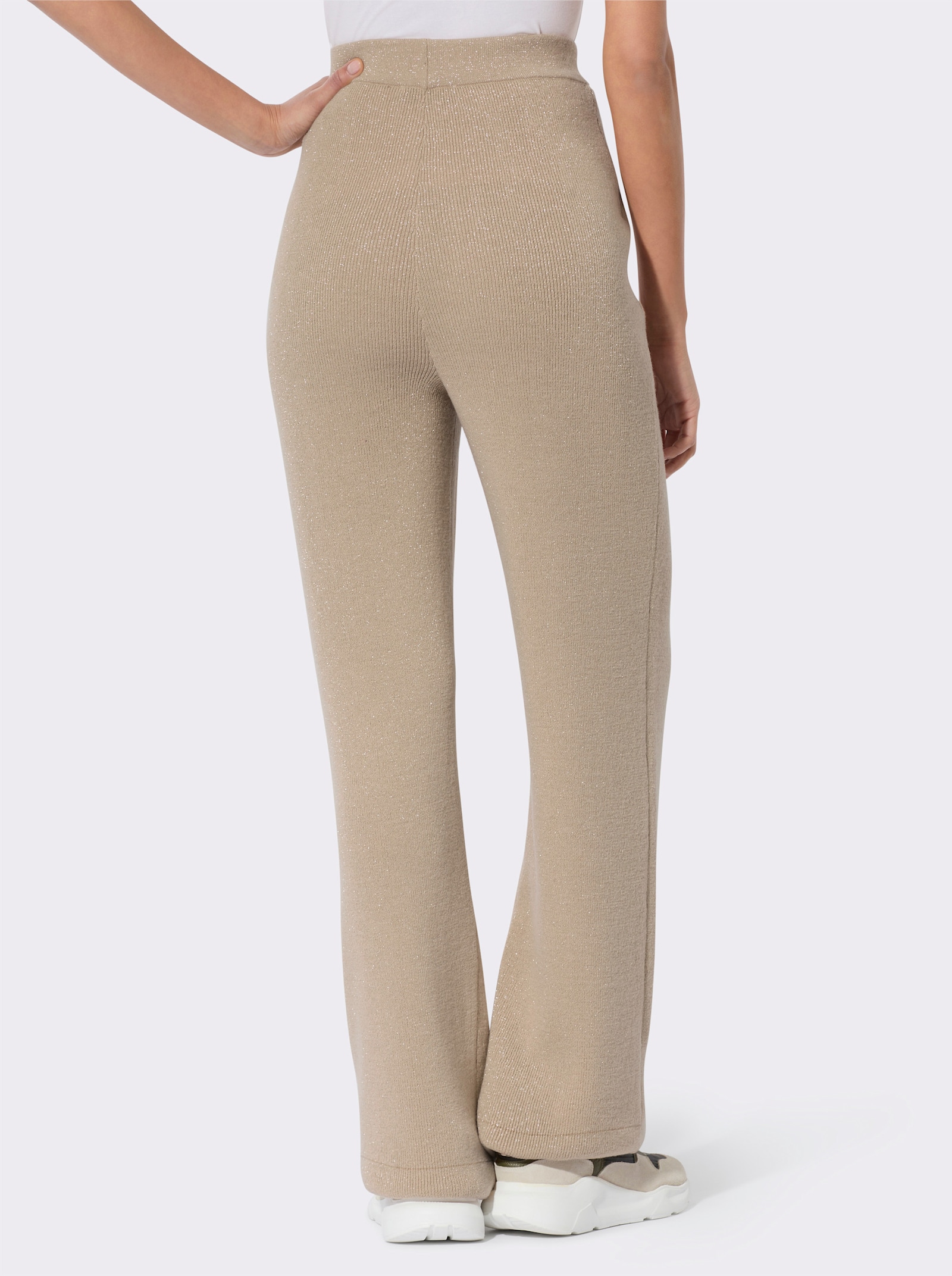 Strickhose mit Schurwoll-Anteil - beige