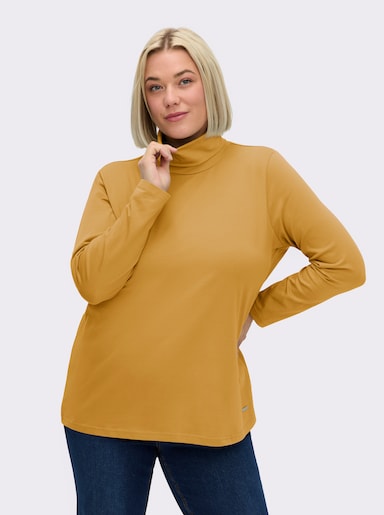 Rollkragenshirt mit langen Ärmeln - ocker