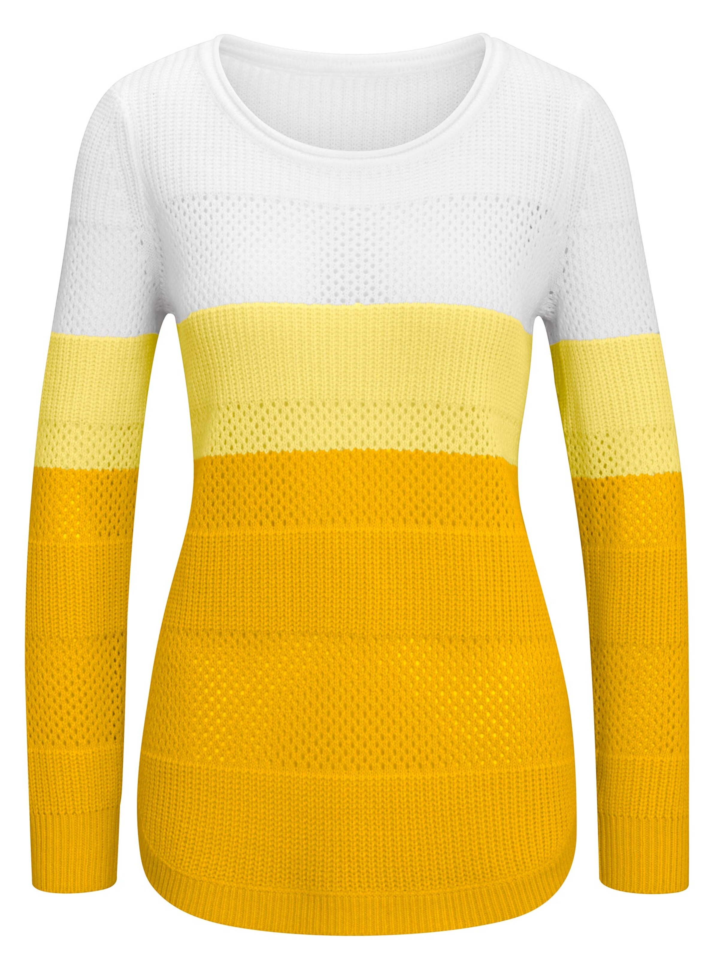 Pullover - gelb-geringelt