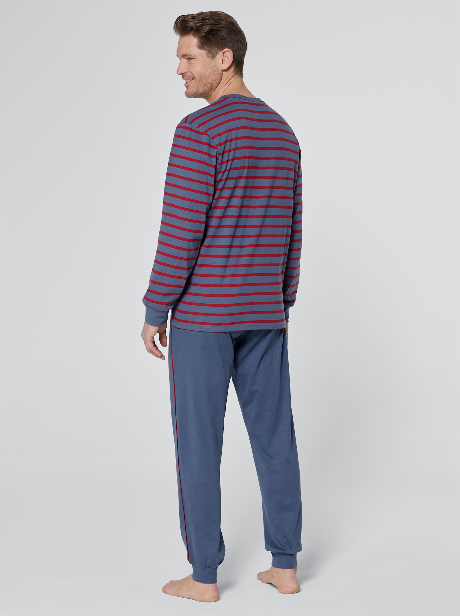 wäschepur men Pyžamá - Grafitová + džínsová modrá