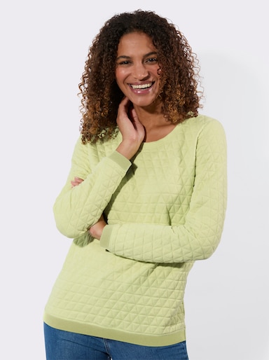 Rundhalsshirt im Jacquard-Muster - pistazie