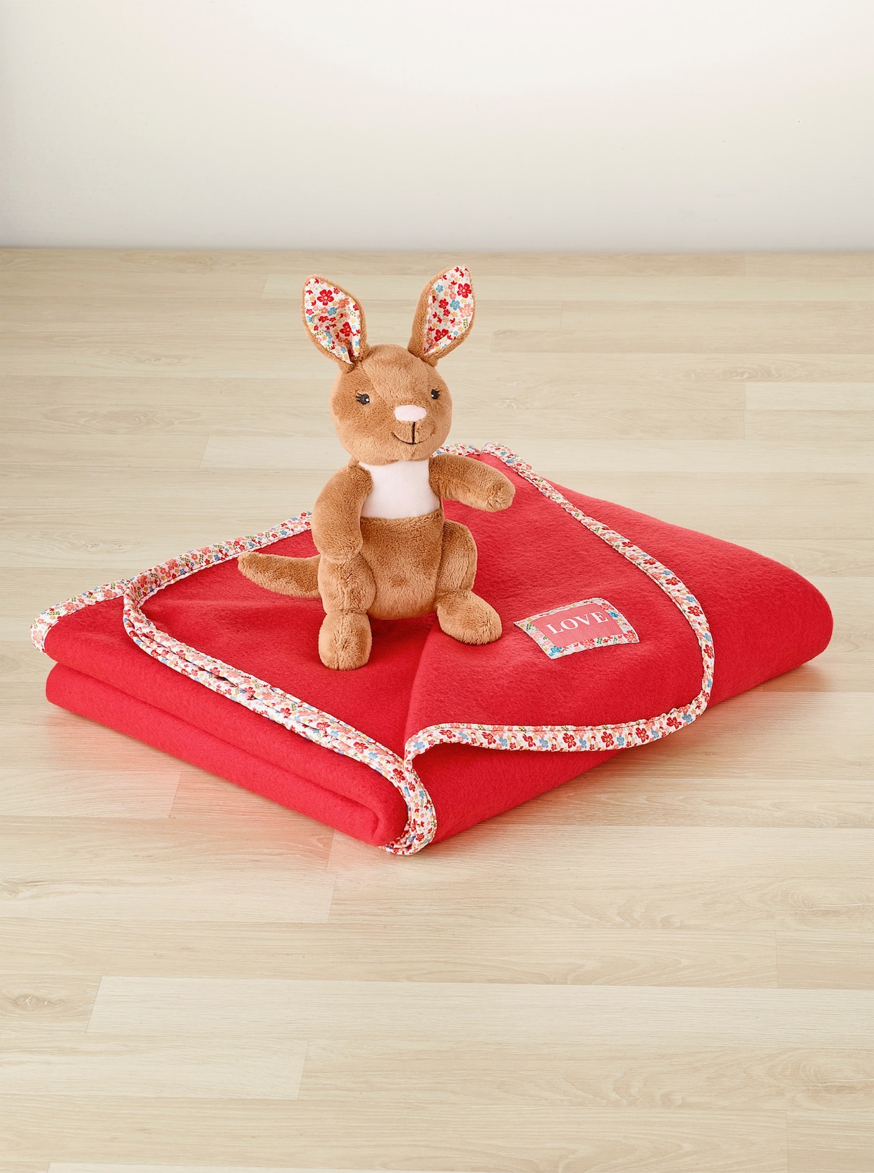 Decke mit Känguru - rot