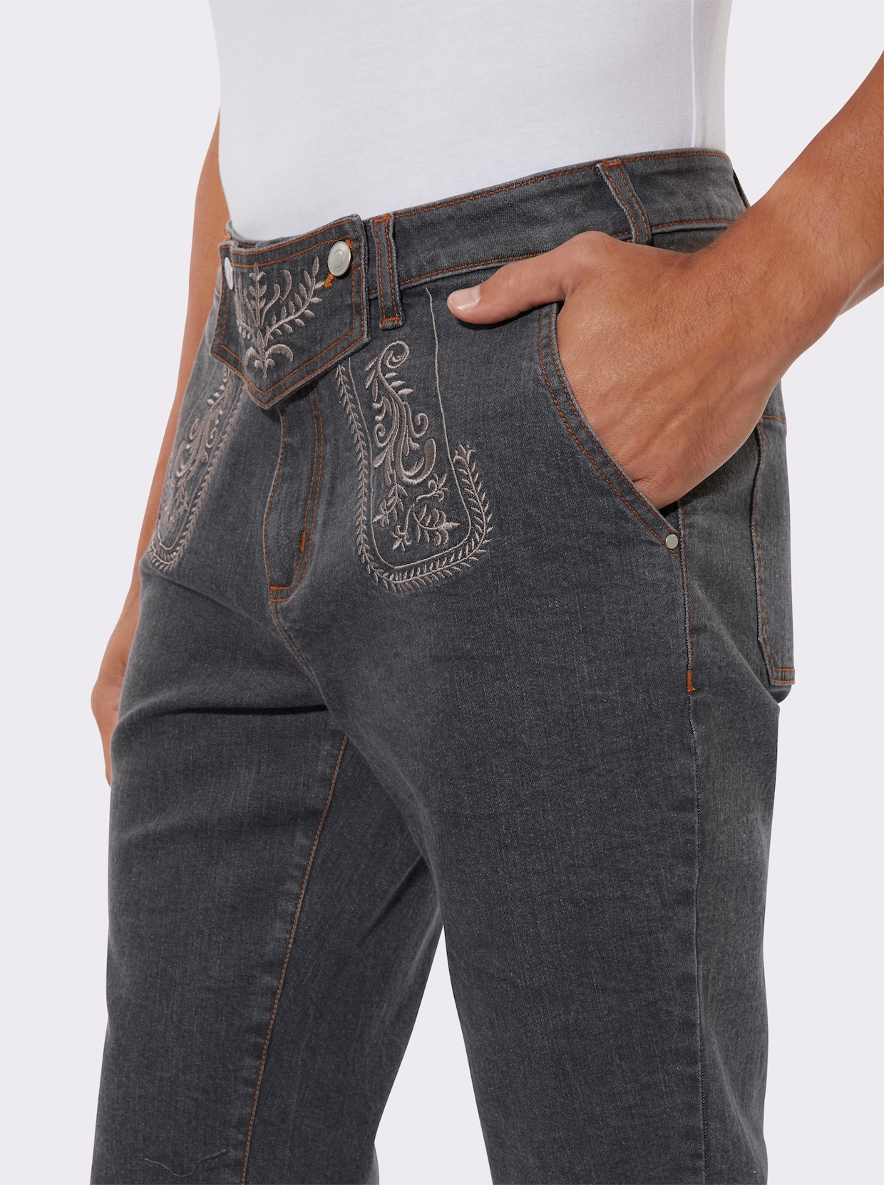 Jeansbermudas - anthrazit-denim