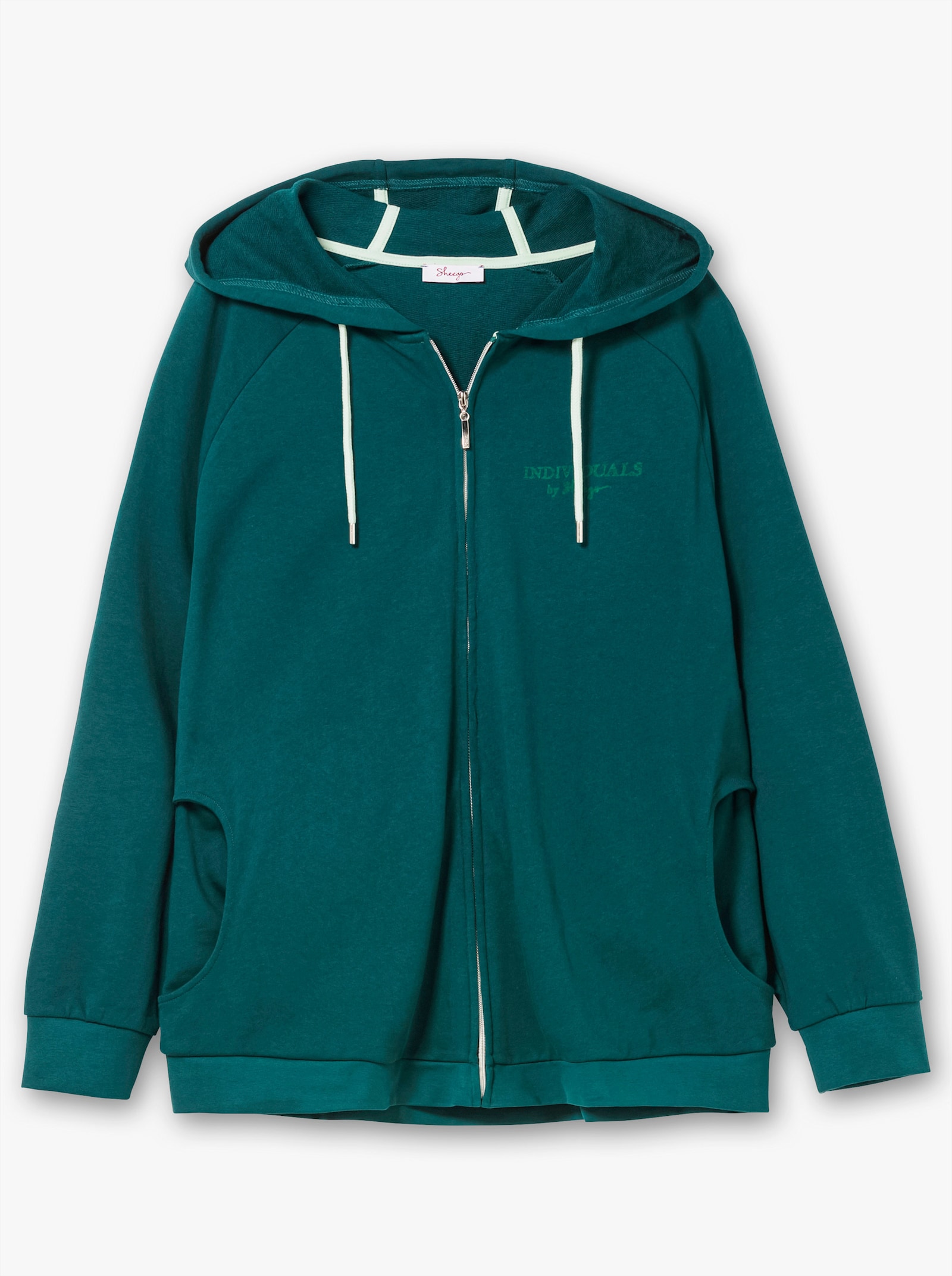 sheego Sweatjacke mit Kapuze - petrol