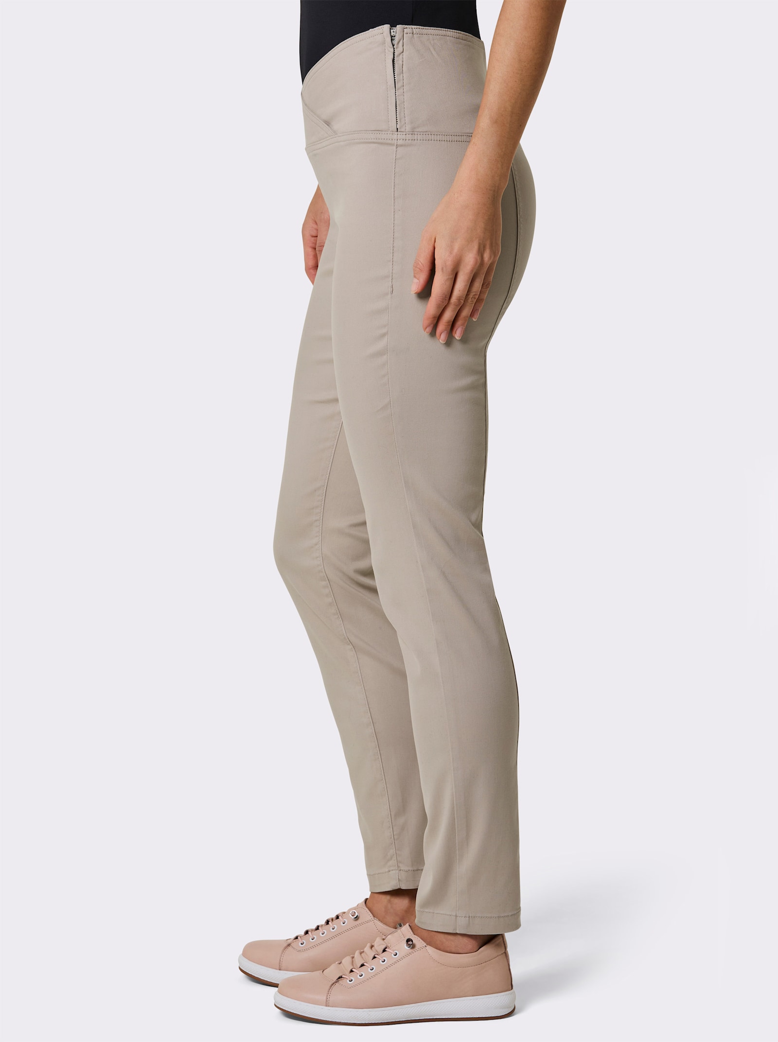 CREATION L PREMIUM High-waist-Jeans mit Komfort-Bund - sesam