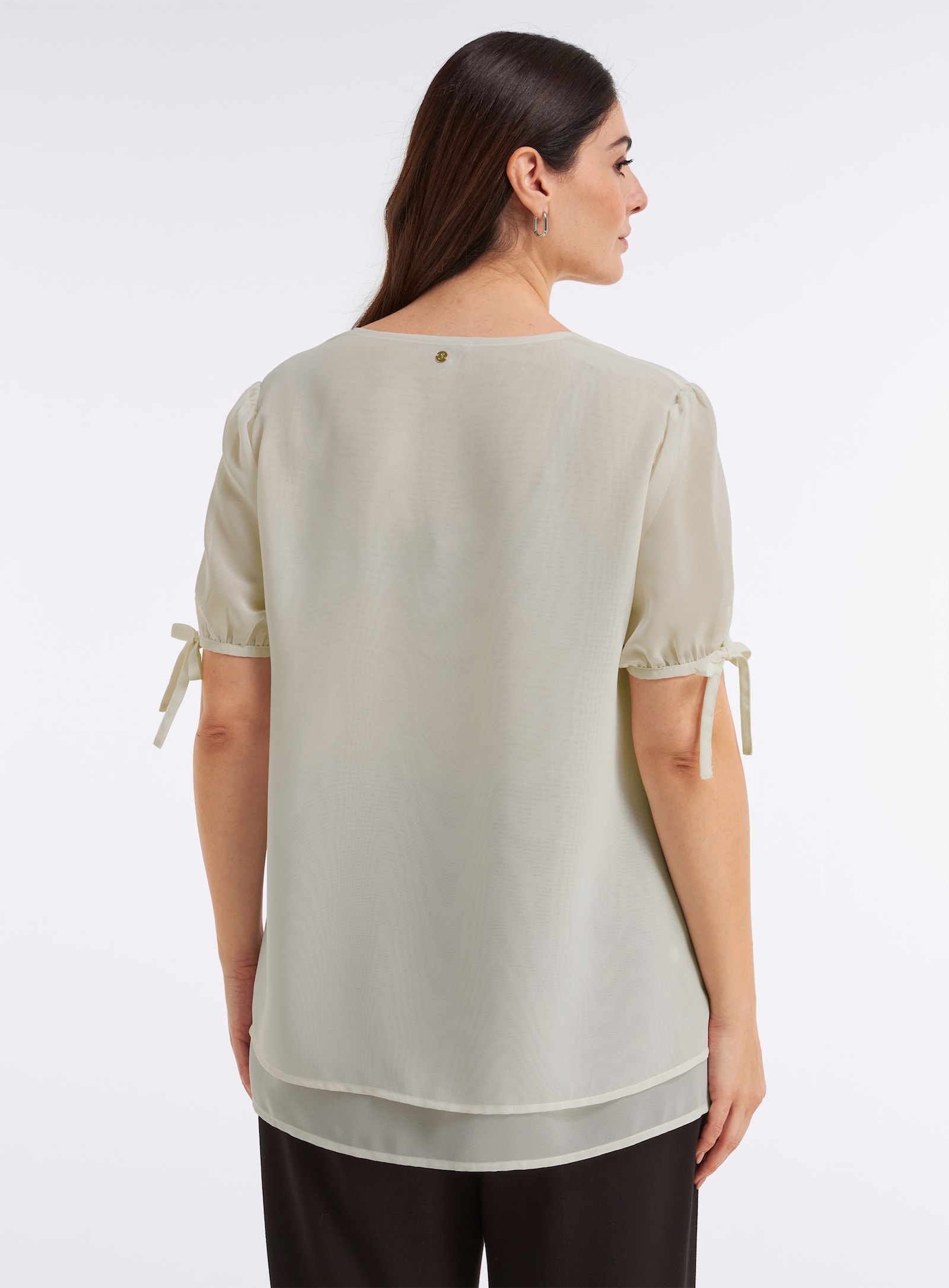 sheego Tunika mit Schleifendetails an den Ballonärmeln - champagner