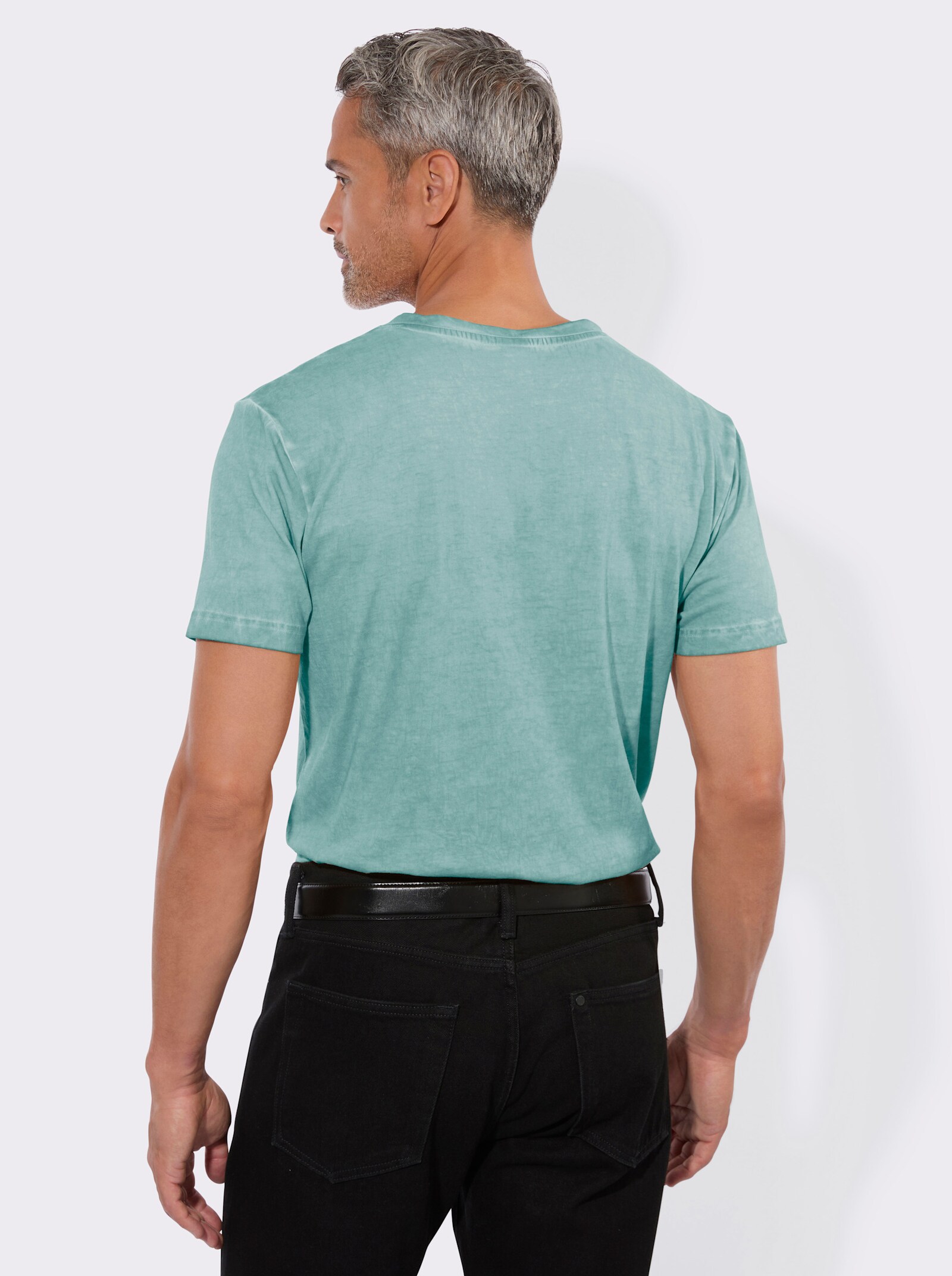 Trachtenshirt in Oil-dyed-Färbung - jade