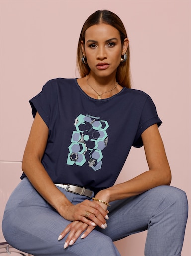 Druck-Shirt - marine-bedruckt