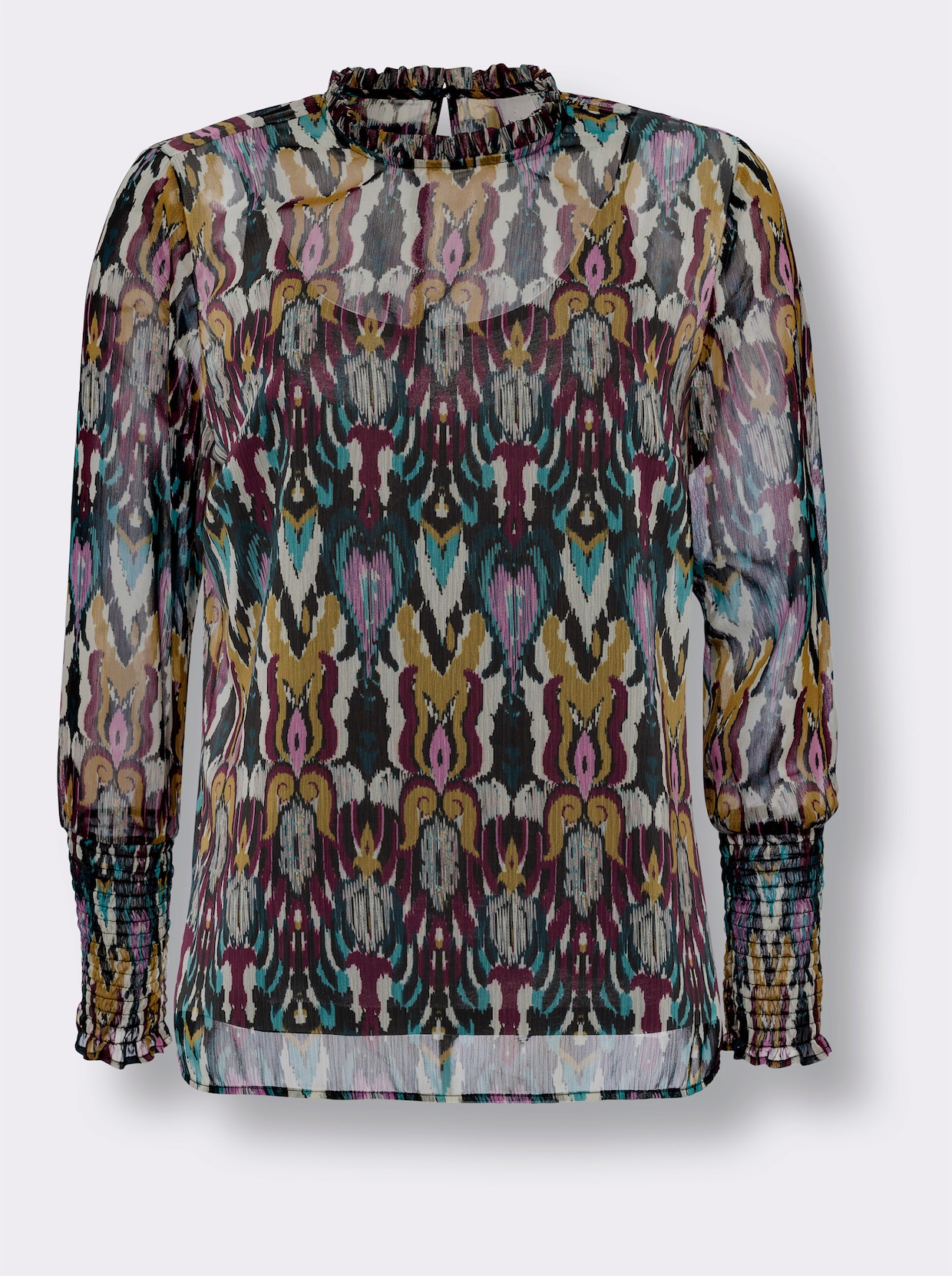 heine Blouse met print - salie/zwart gedessineerd