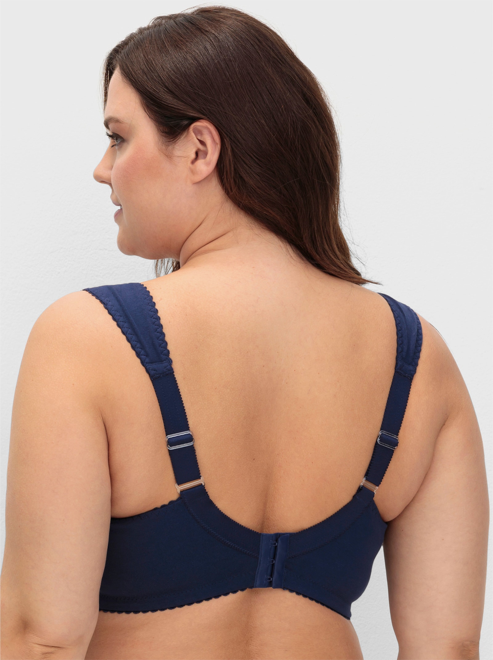 sheego Entlastungs-BH ohne Bügel mit breiten Trägern - marine