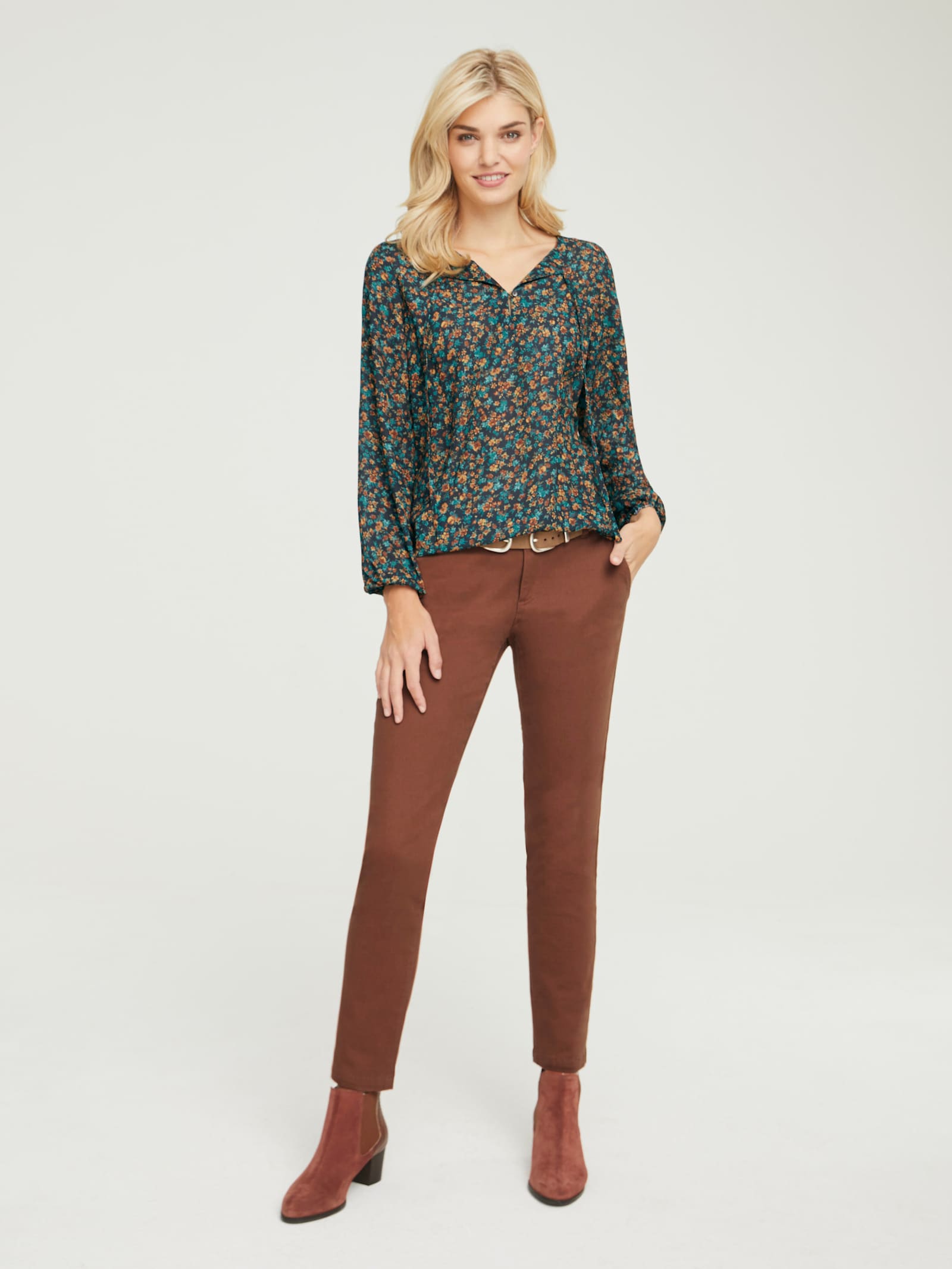 heine Röhrenhose mit Taschen vorne - cappuccino