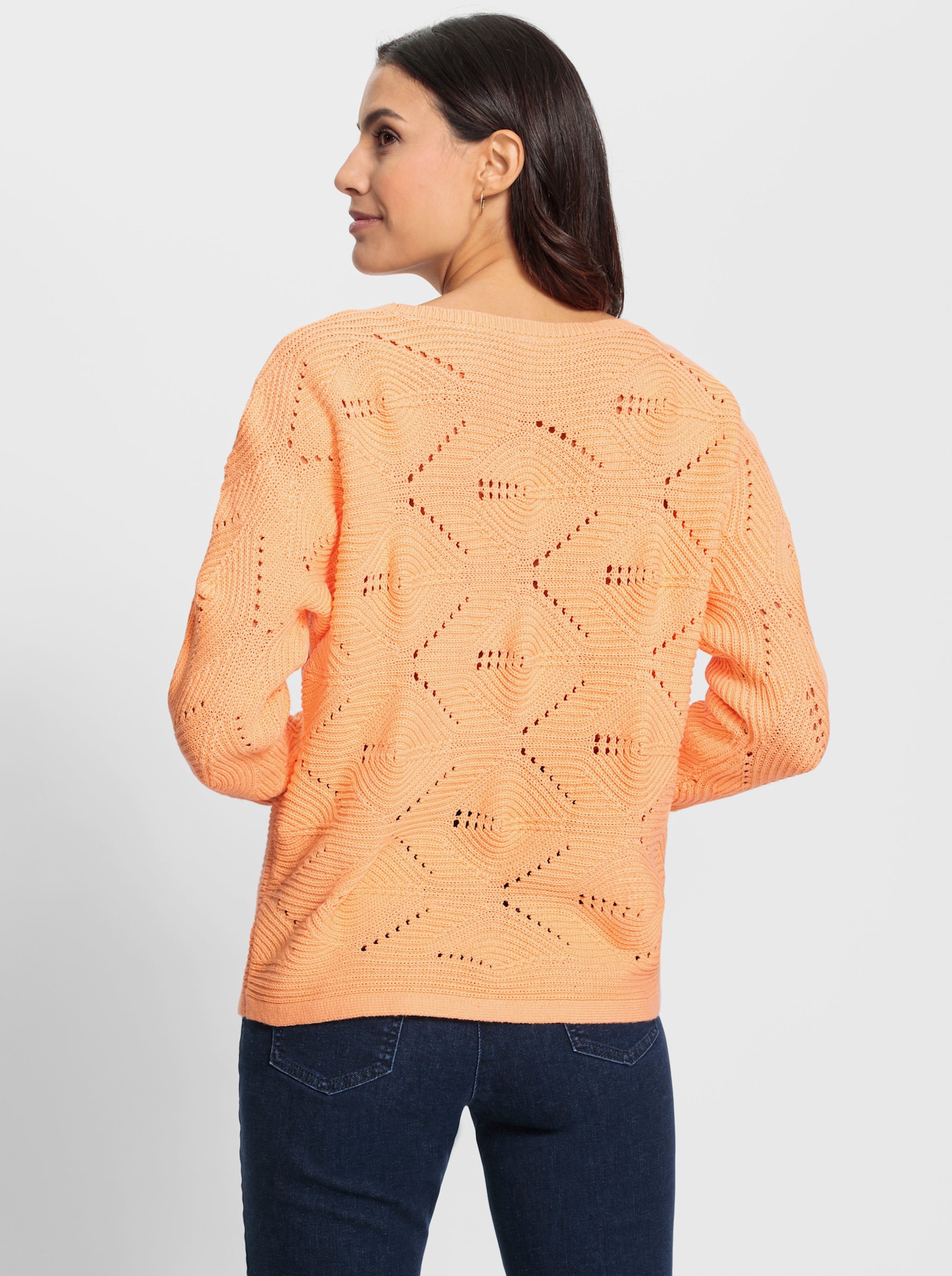 Vleermuistrui in golvende riblook - apricot