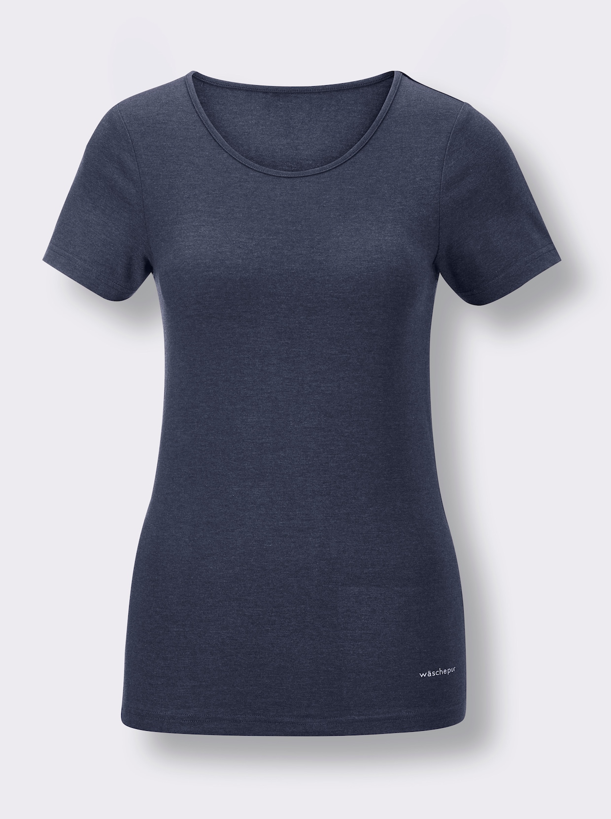 wäschepur shirt - marine gemêleerd + donkerrood gemêleerd