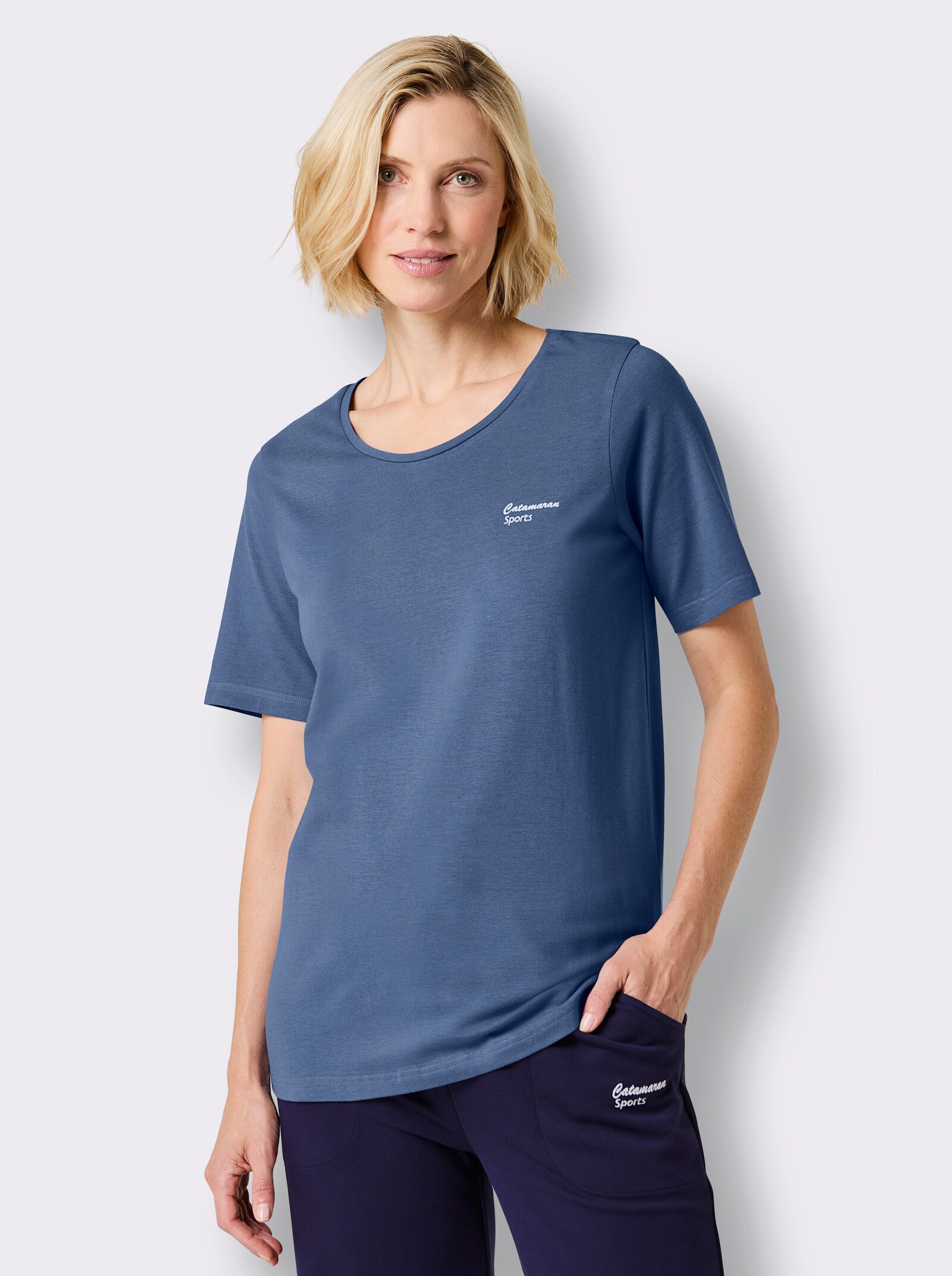 Catamaran Sports Freizeitshirt im Dreierpack - salbei + jeansblau + marine