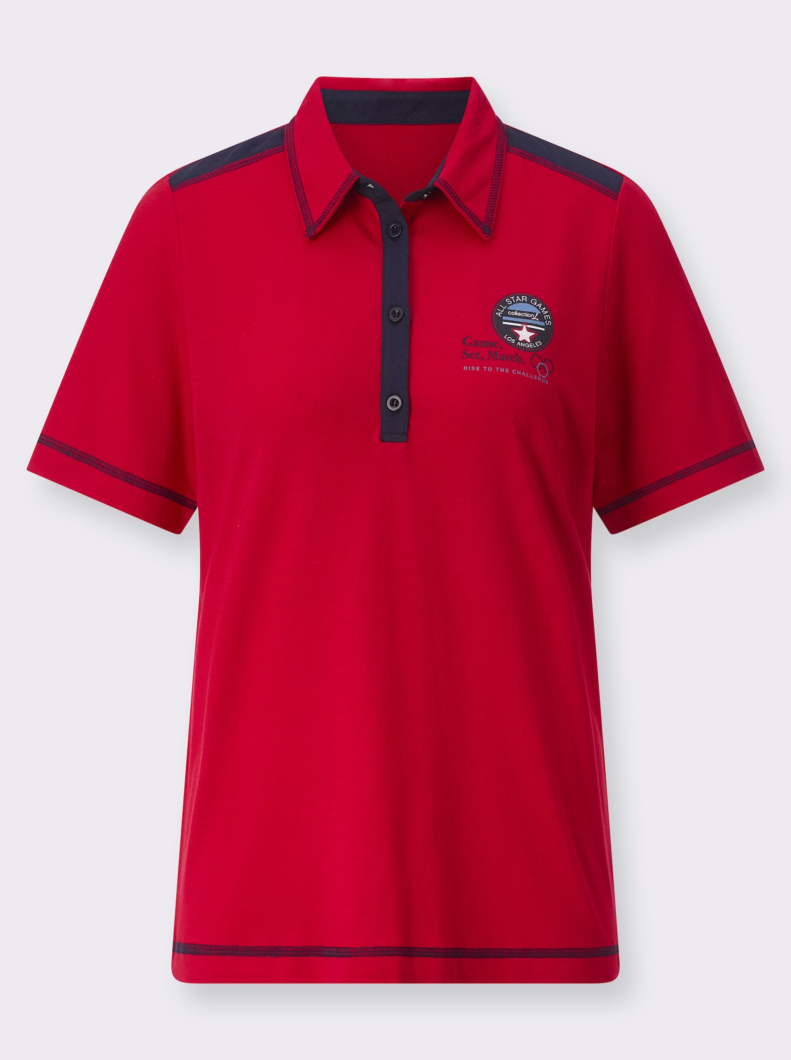 Shirt mit Kontrast-Details - rot