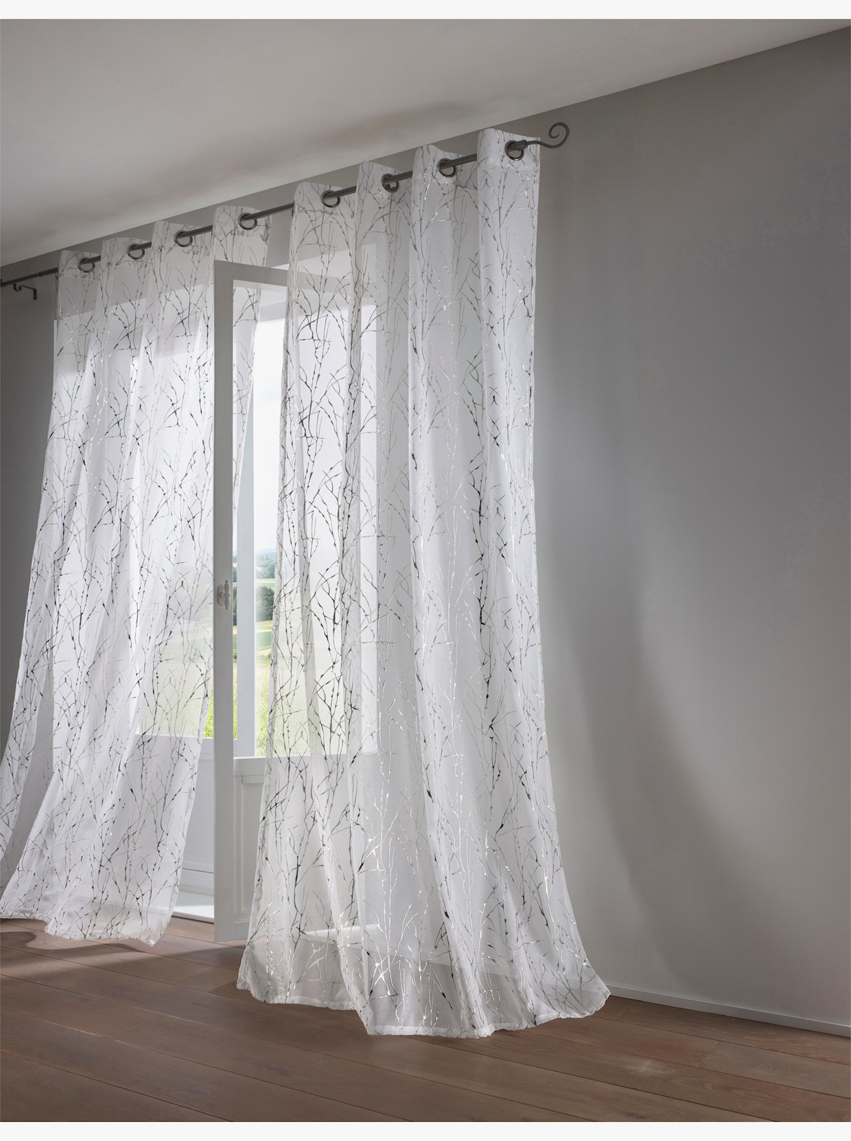 heine home Decoratieve vitrage - Zilverkleur