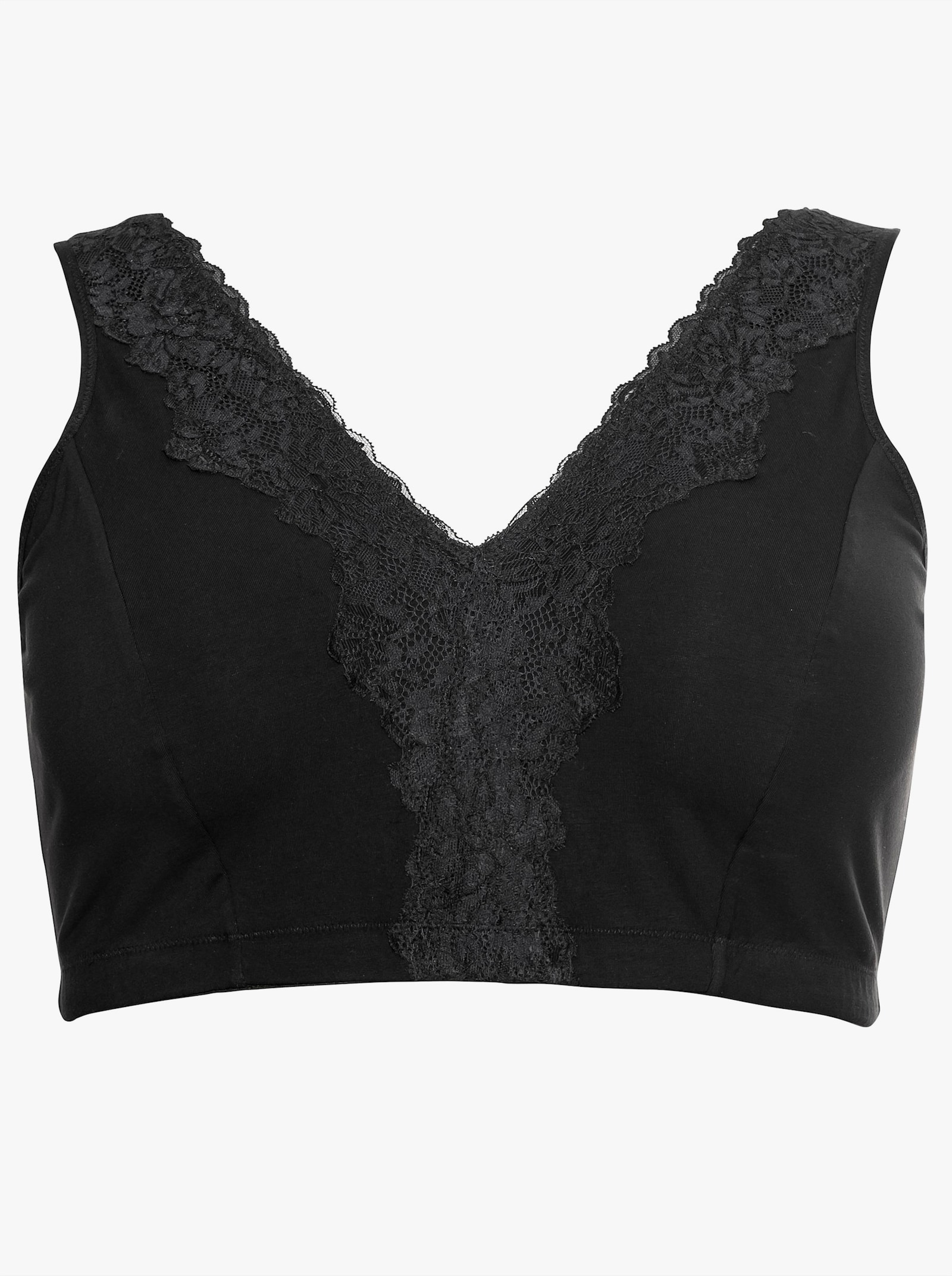 sheego Bügelloser BH in Bustier-Form, mit Spitzenborte - schwarz