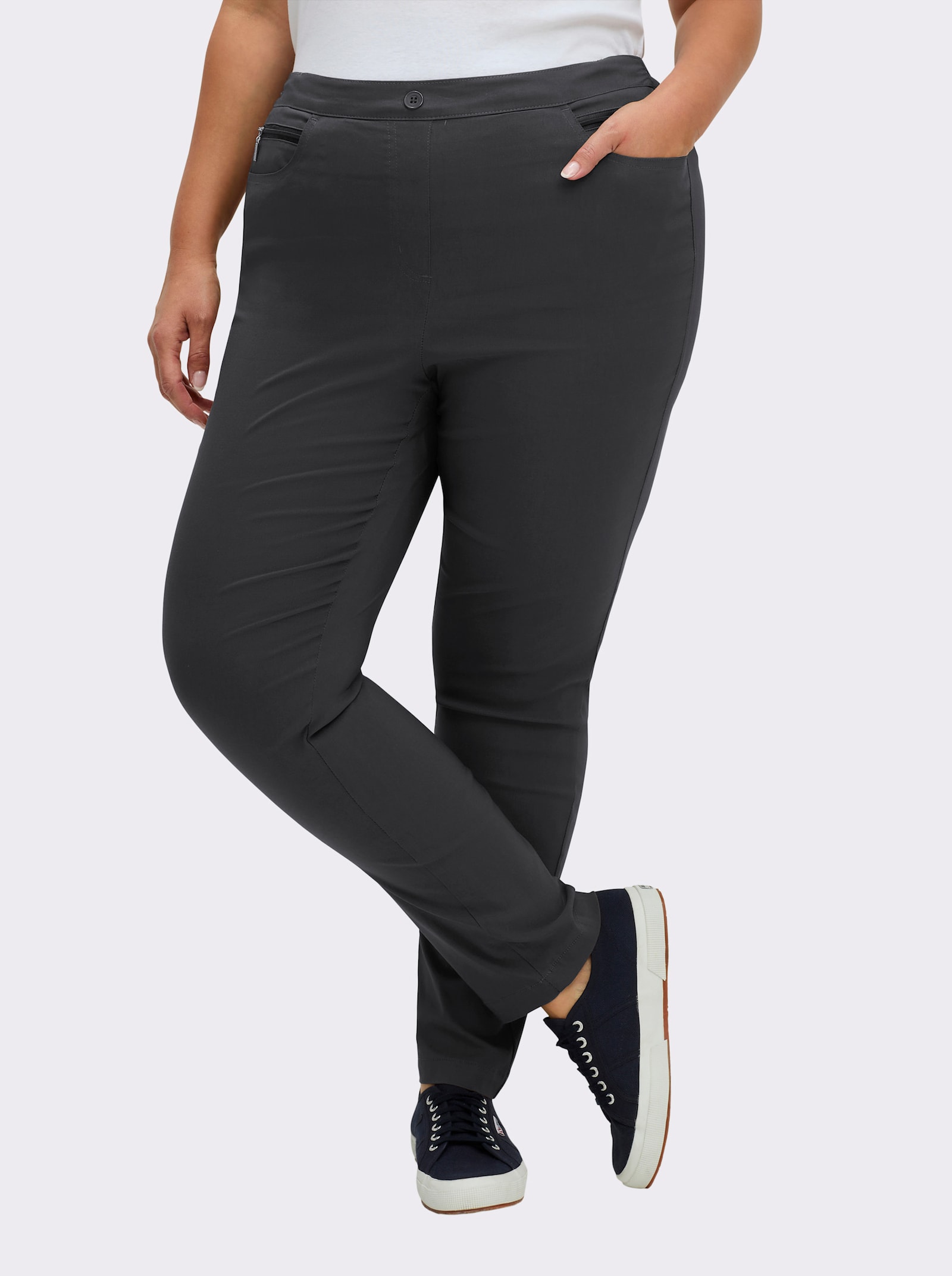 Bengalinhose mit Zierreißverschlüssen - anthrazit