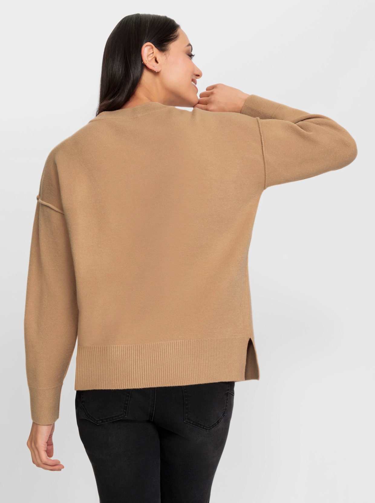 heine Pullover met ronde hals - camel